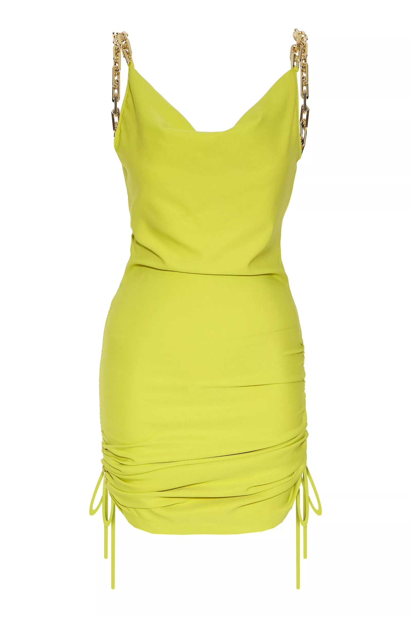 Pistachio Green Crepe Sleeveless Mini Dress