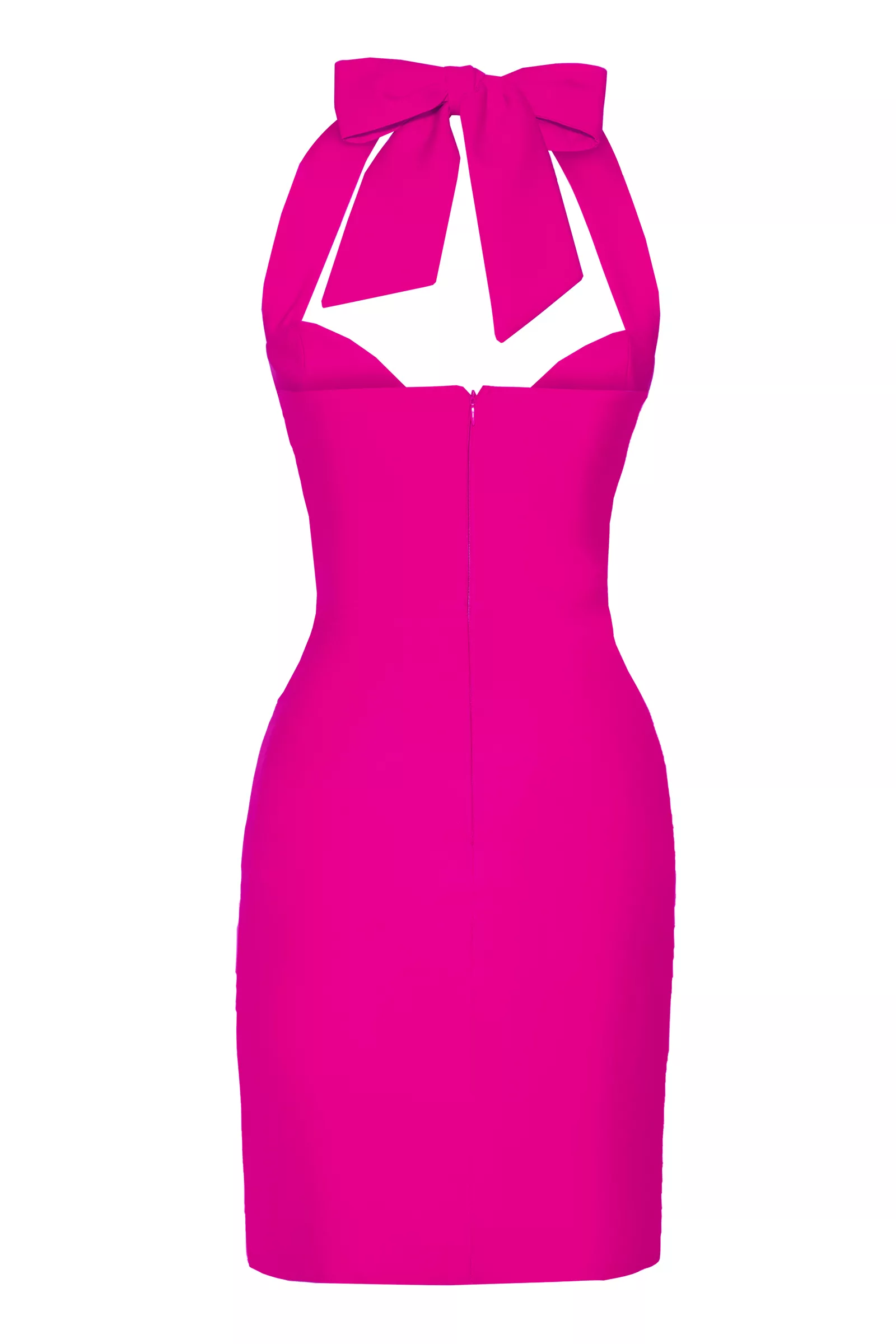 Fuchsia crepe sleeveless mini dress