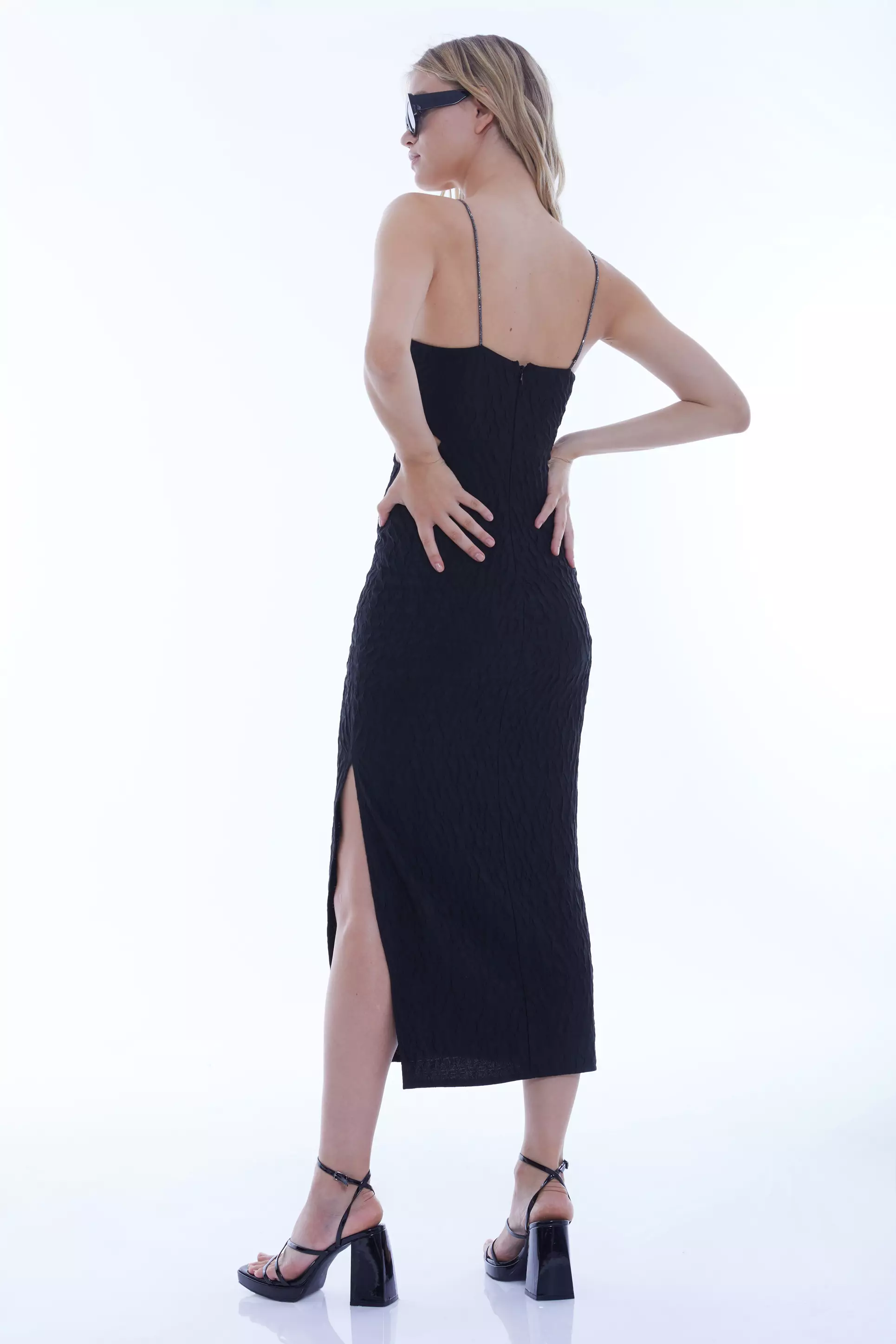 Black Sendy Sleeveless Maxi Dress