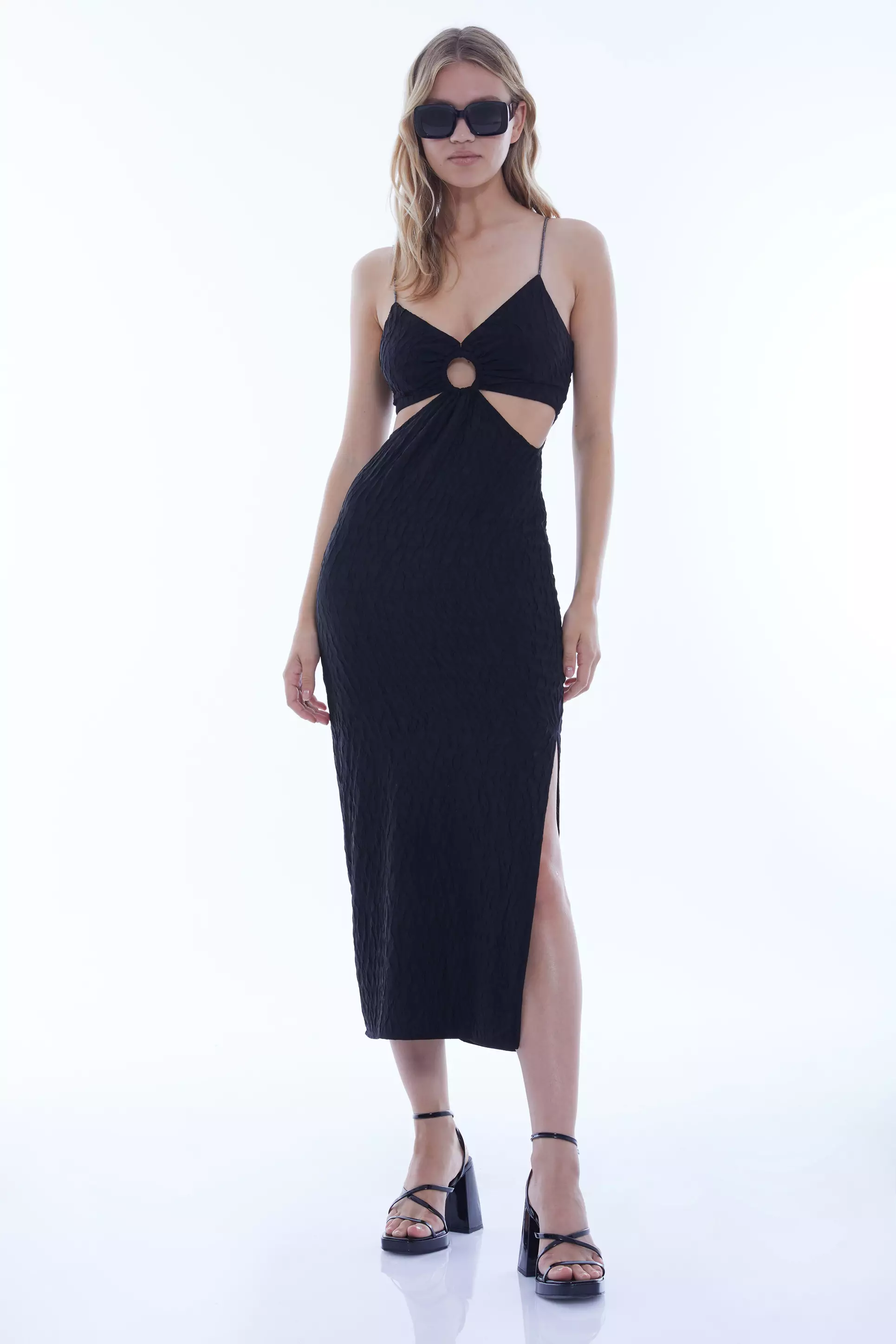 Black Sendy Sleeveless Maxi Dress