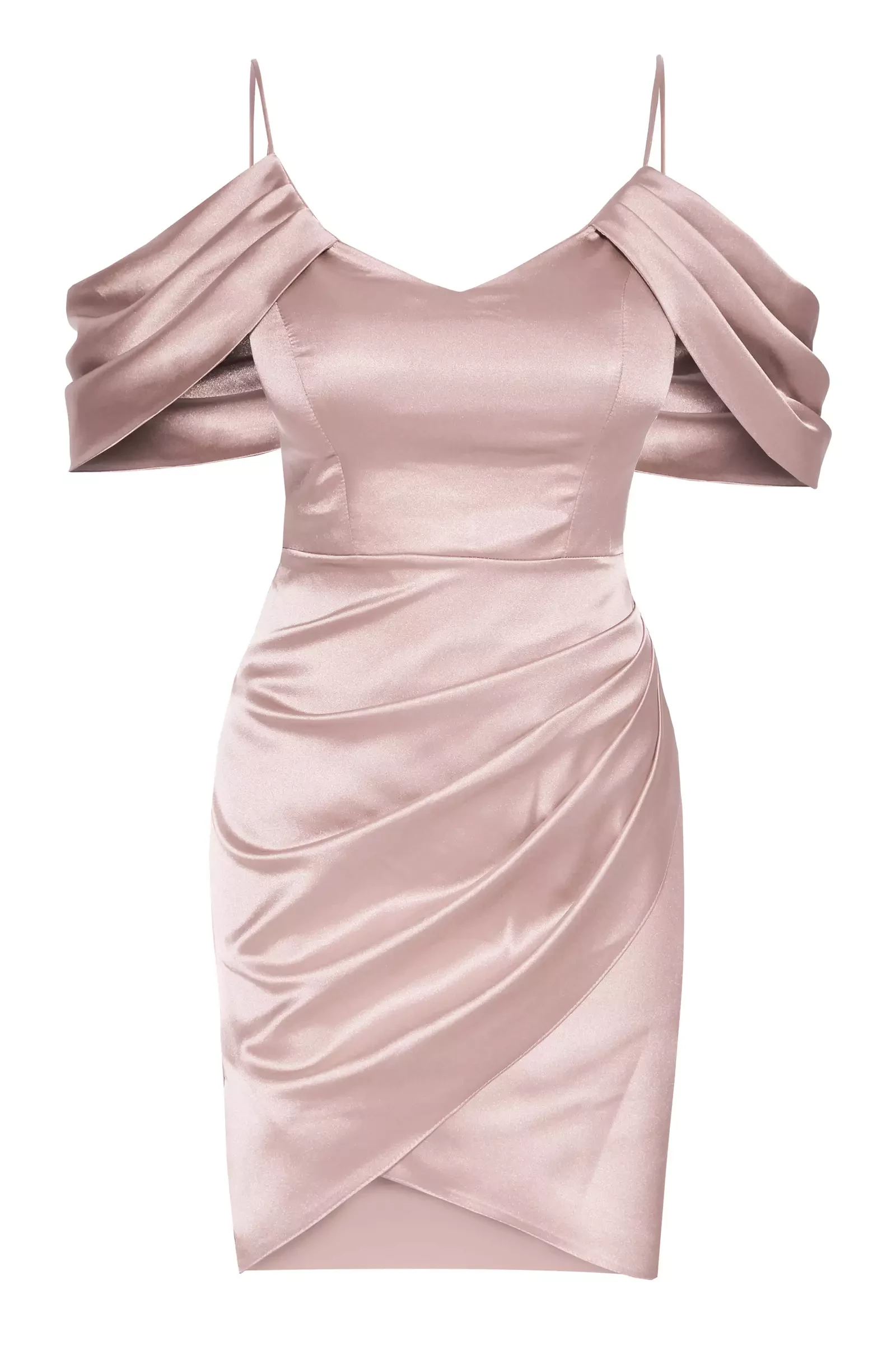 Blush Plus Size Satin Short Sleeve Mini Dress