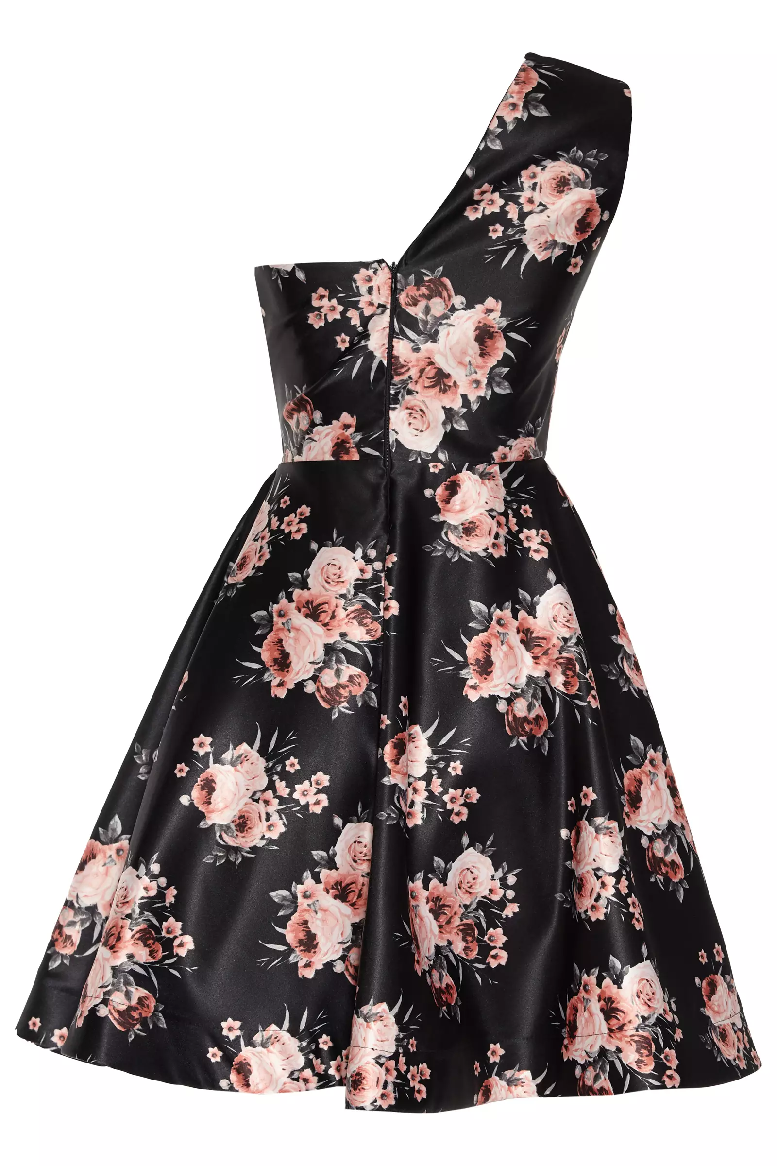 Blush Plus Size Satin One Arm Mini Dress