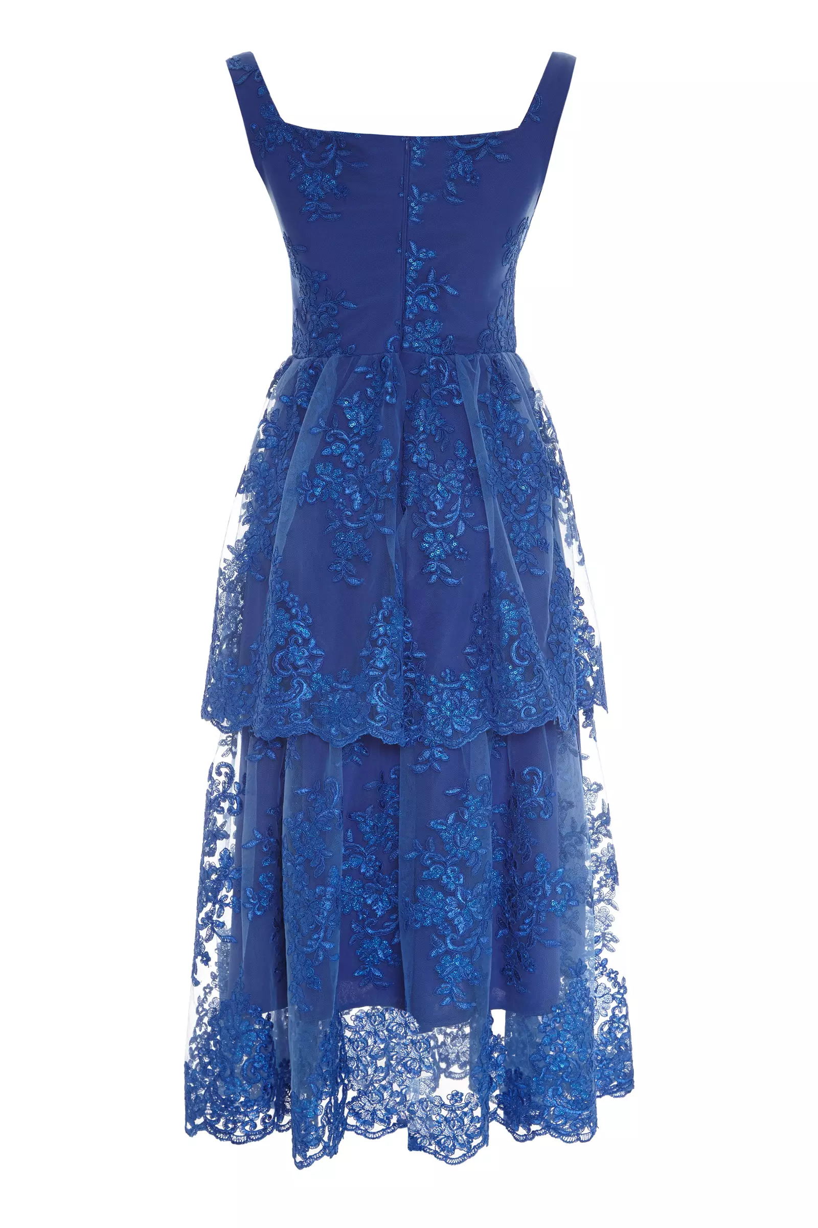 Blue lace sleeveless maxi dress