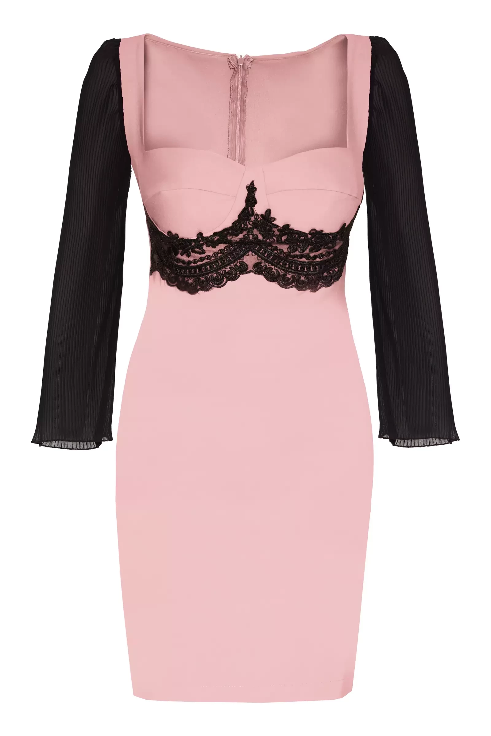 Blush Crepe Long Sleeve Mini Dress