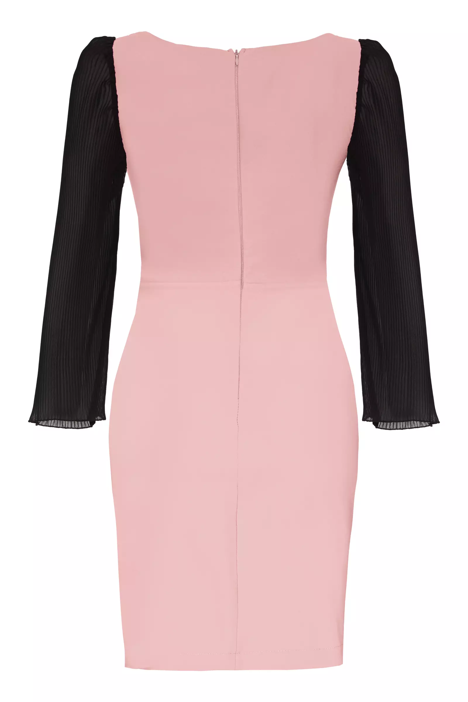 Blush Crepe Long Sleeve Mini Dress
