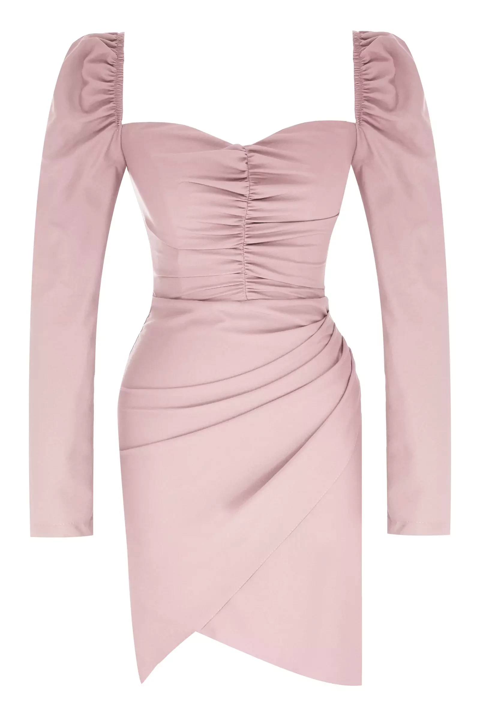 Blush crepe 3/4 sleeve mini dress
