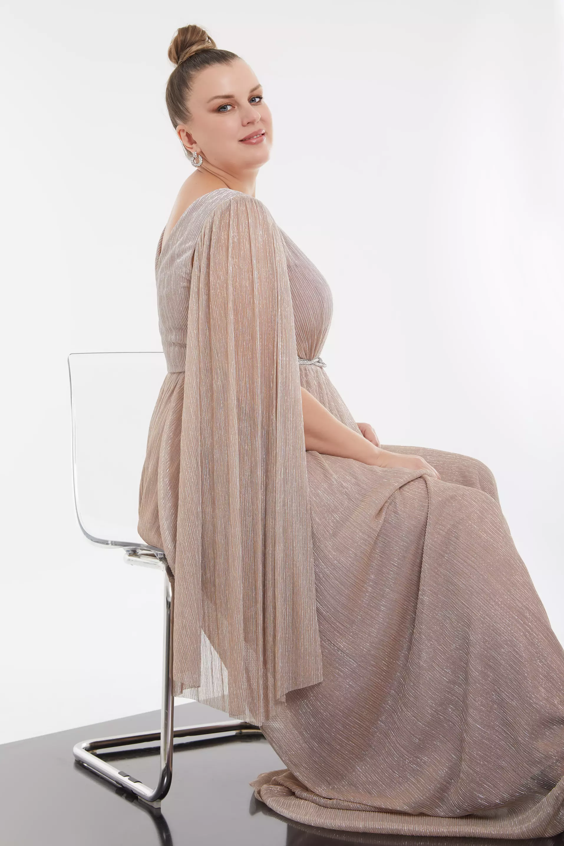 Blush Plus Size Moonlight Long Sleeve Maxi Dress