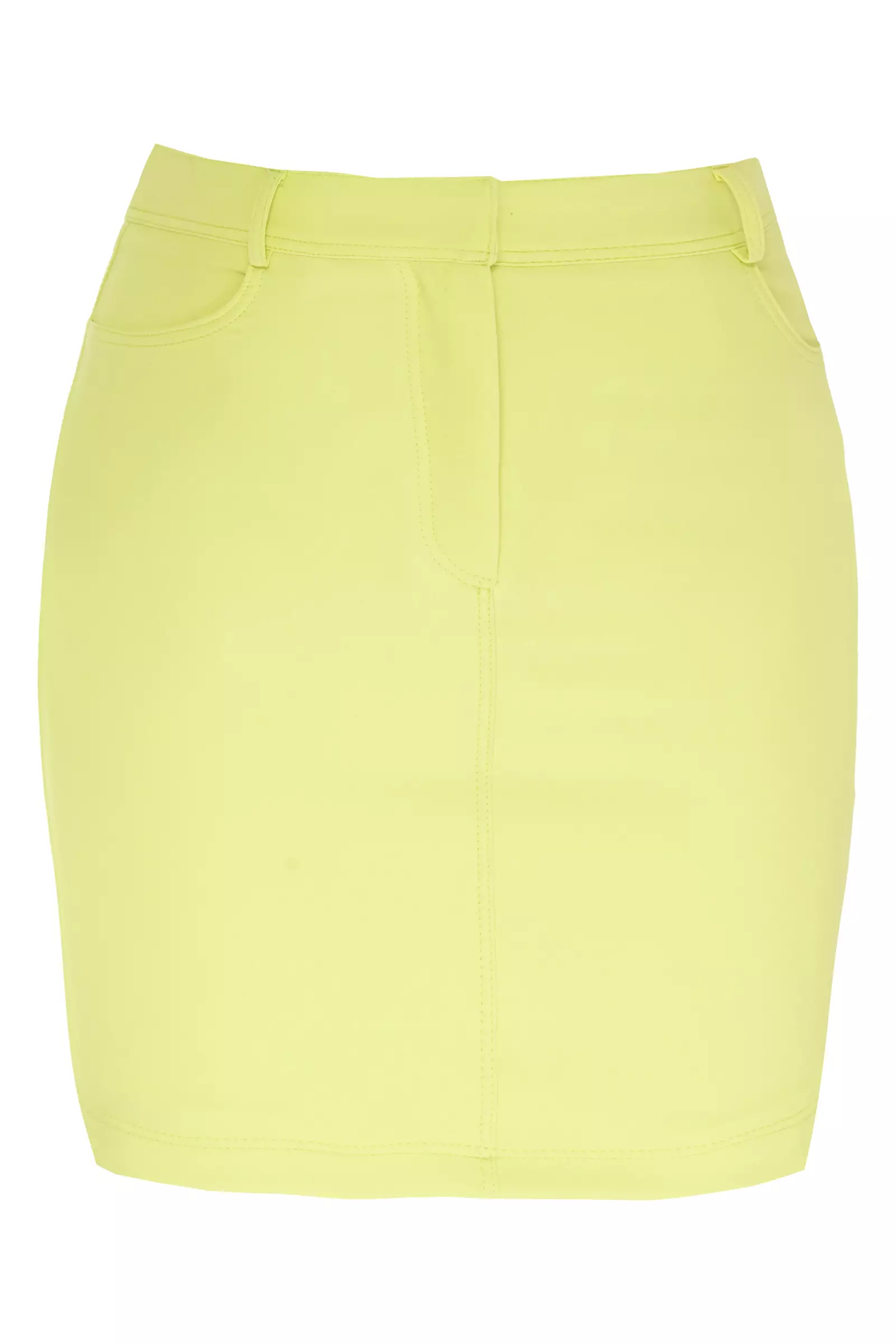 Pistachio Green Crepe Mini Skirt