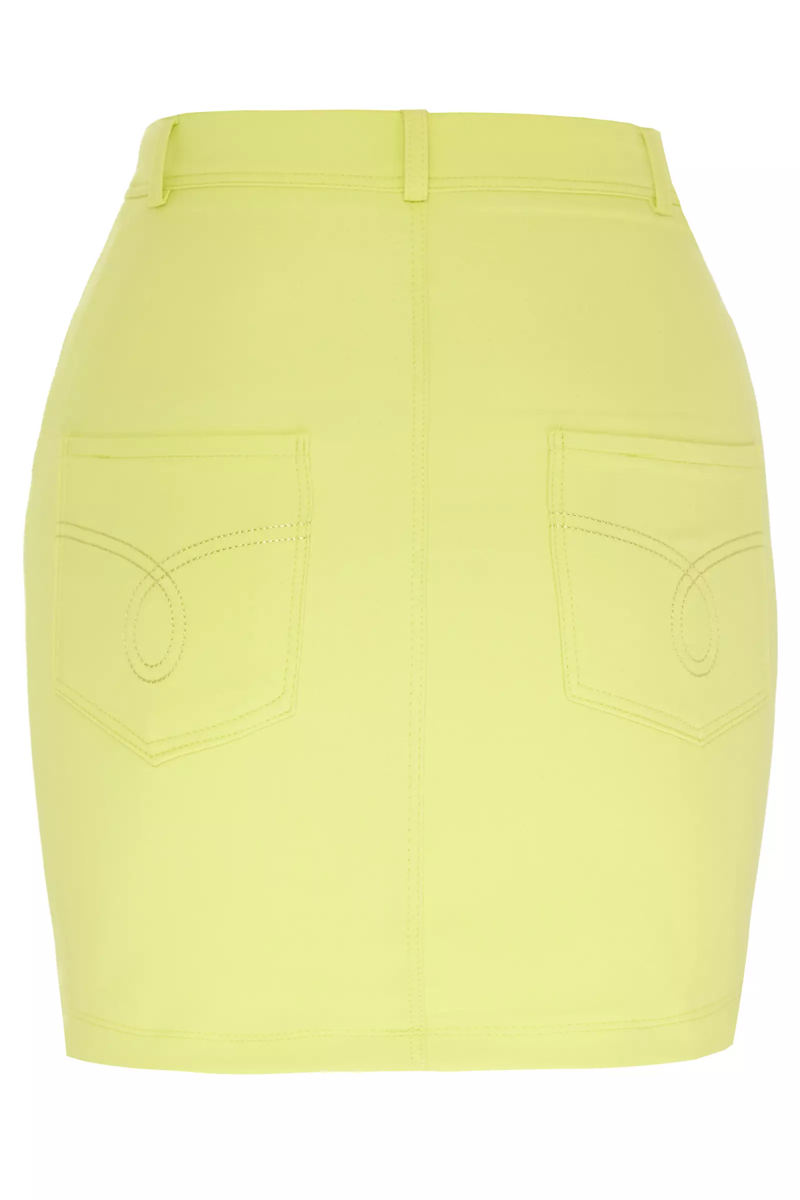 Pistachio Green Crepe Mini Skirt