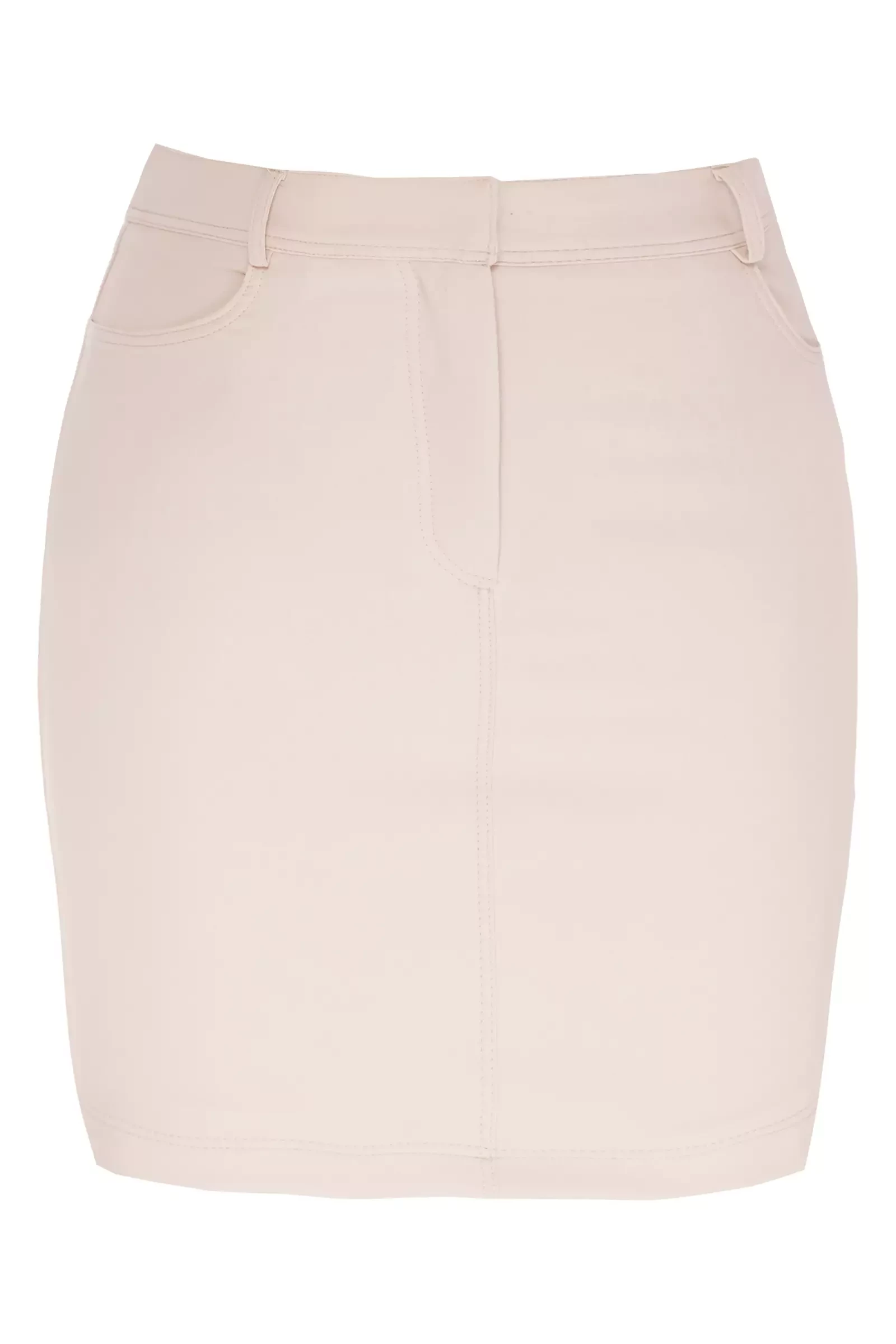 Beige crepe mini skirt