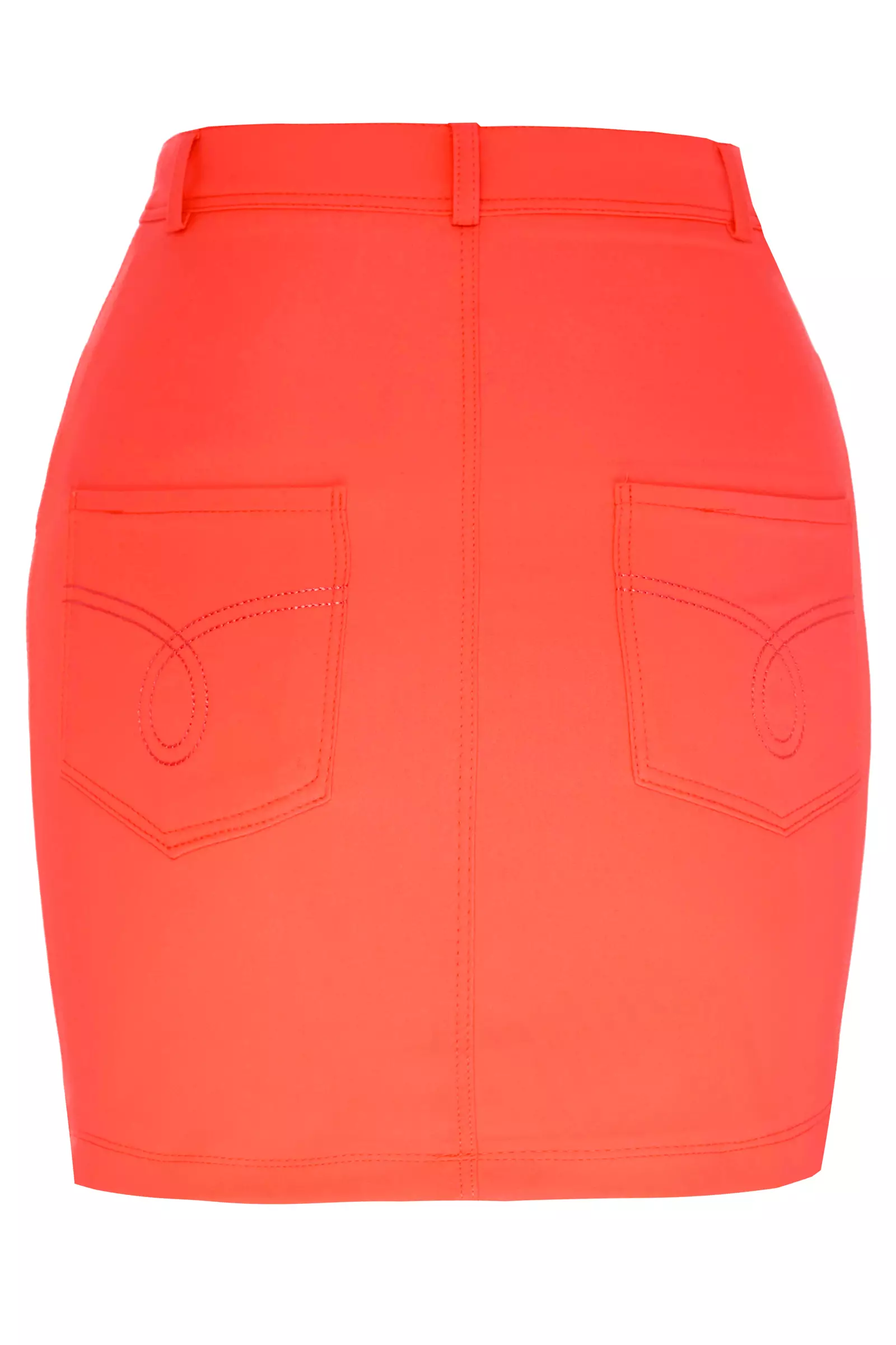 Coral Crepe Mini Skirt