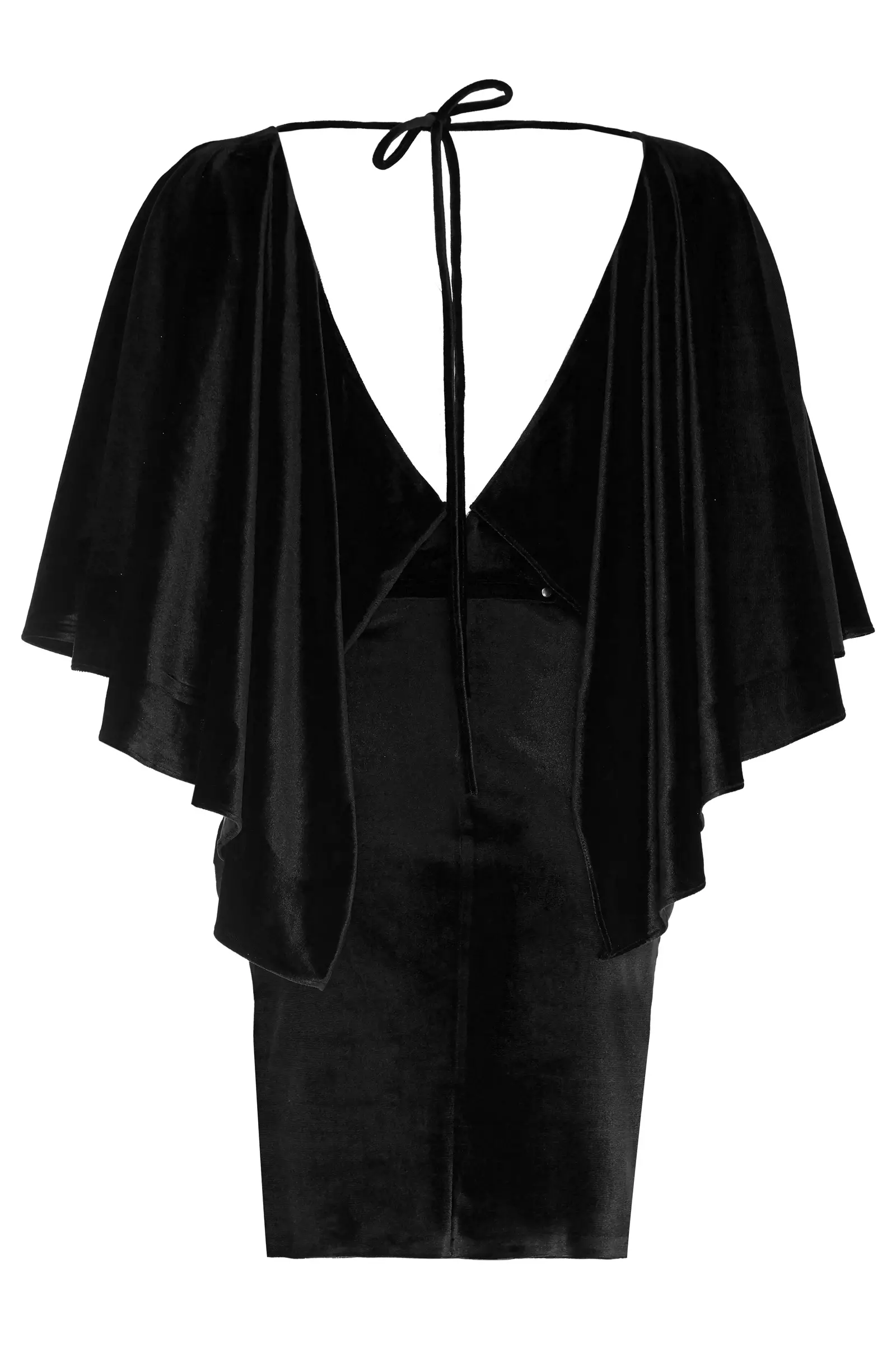 Black Velvet Short Sleeve Mini Dress