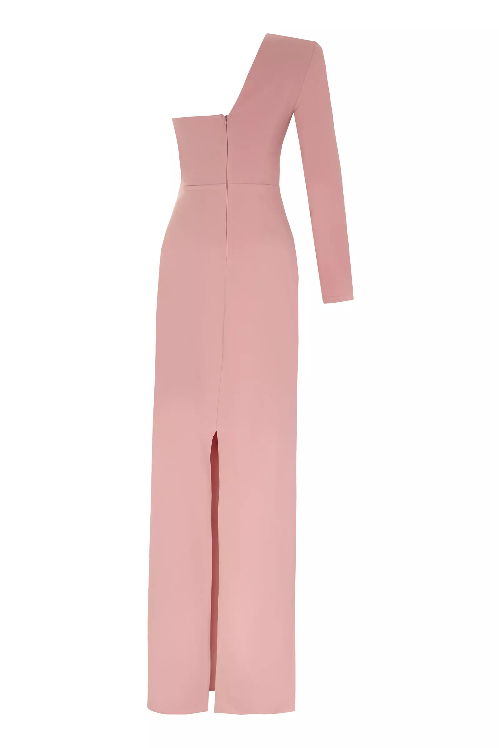 Printed Crepe One Arm Maxi Dress