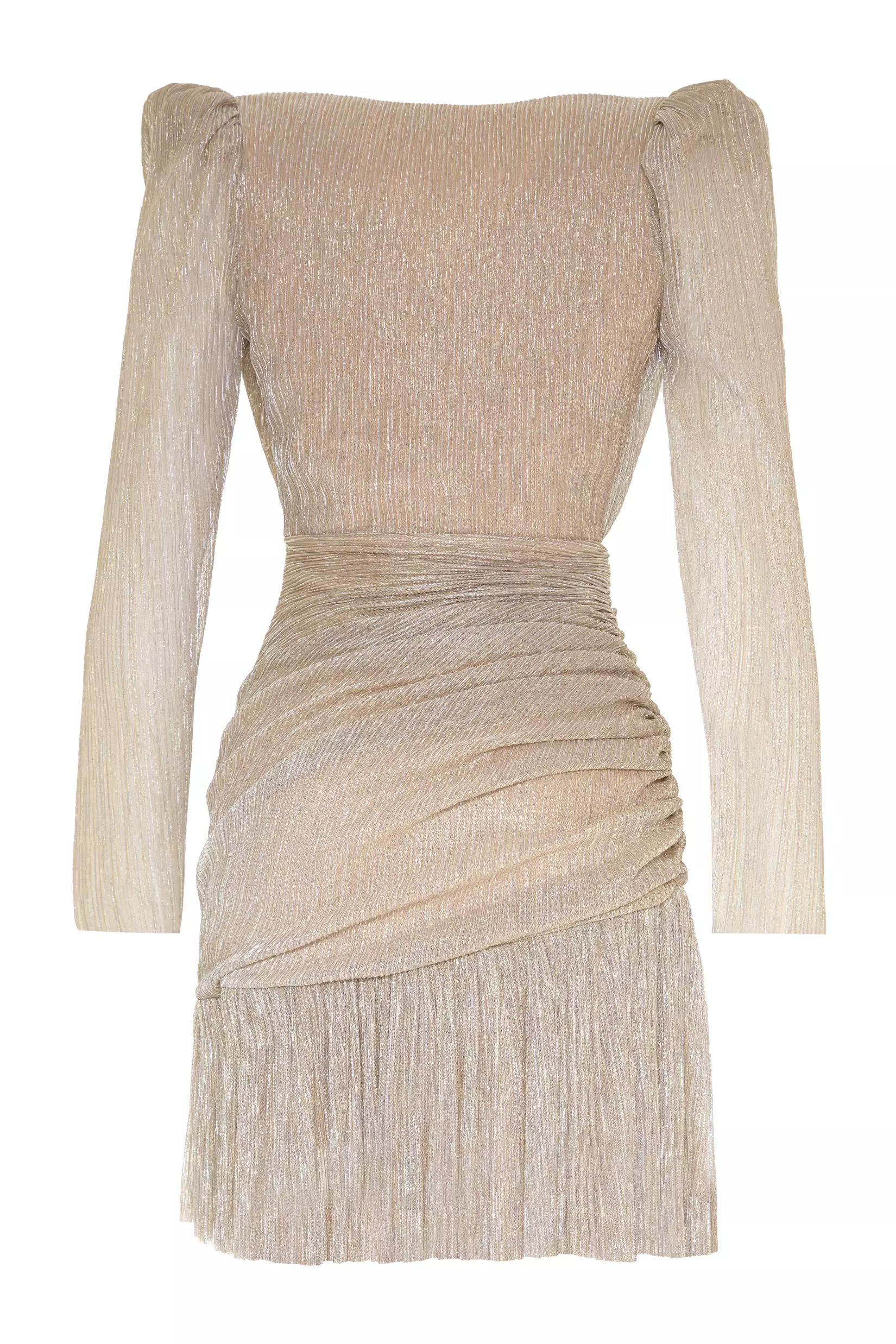 Gold Sparky Long Sleeve Mini Dress