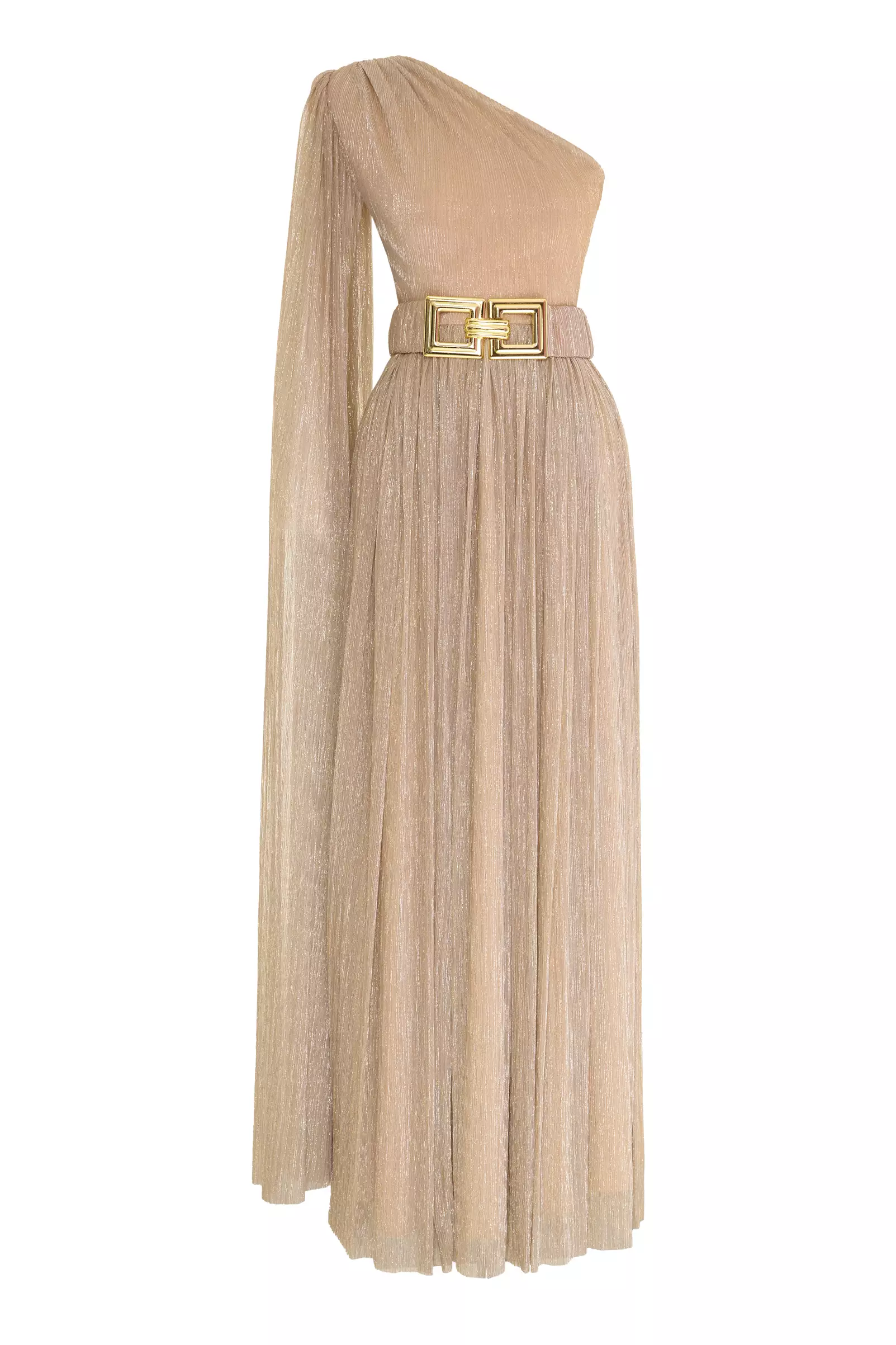 Gold Moonlight One Arm Maxi Dress