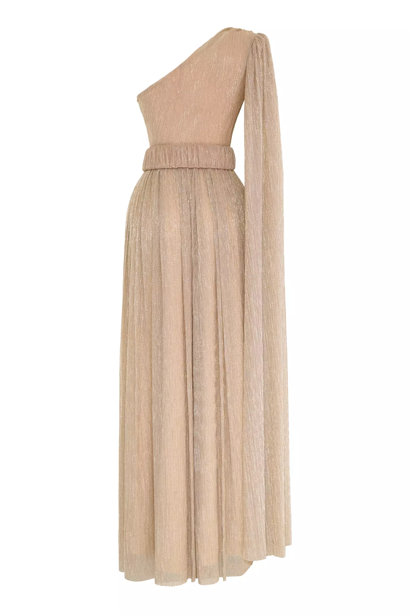 Gold Moonlight One Arm Maxi Dress