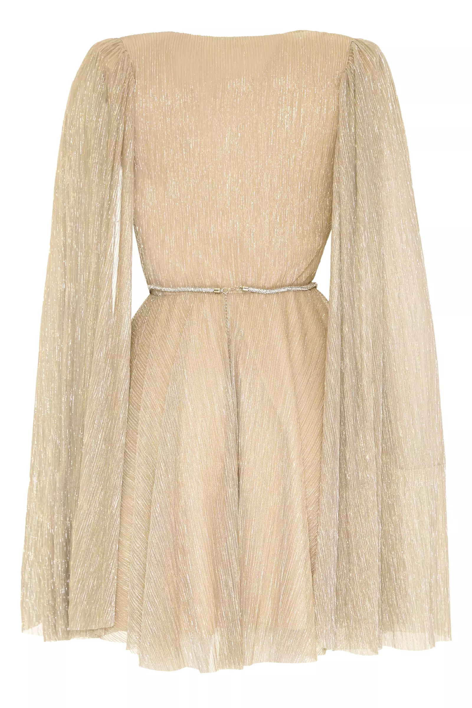 Gold Wowen Long Sleeve Mini Dress