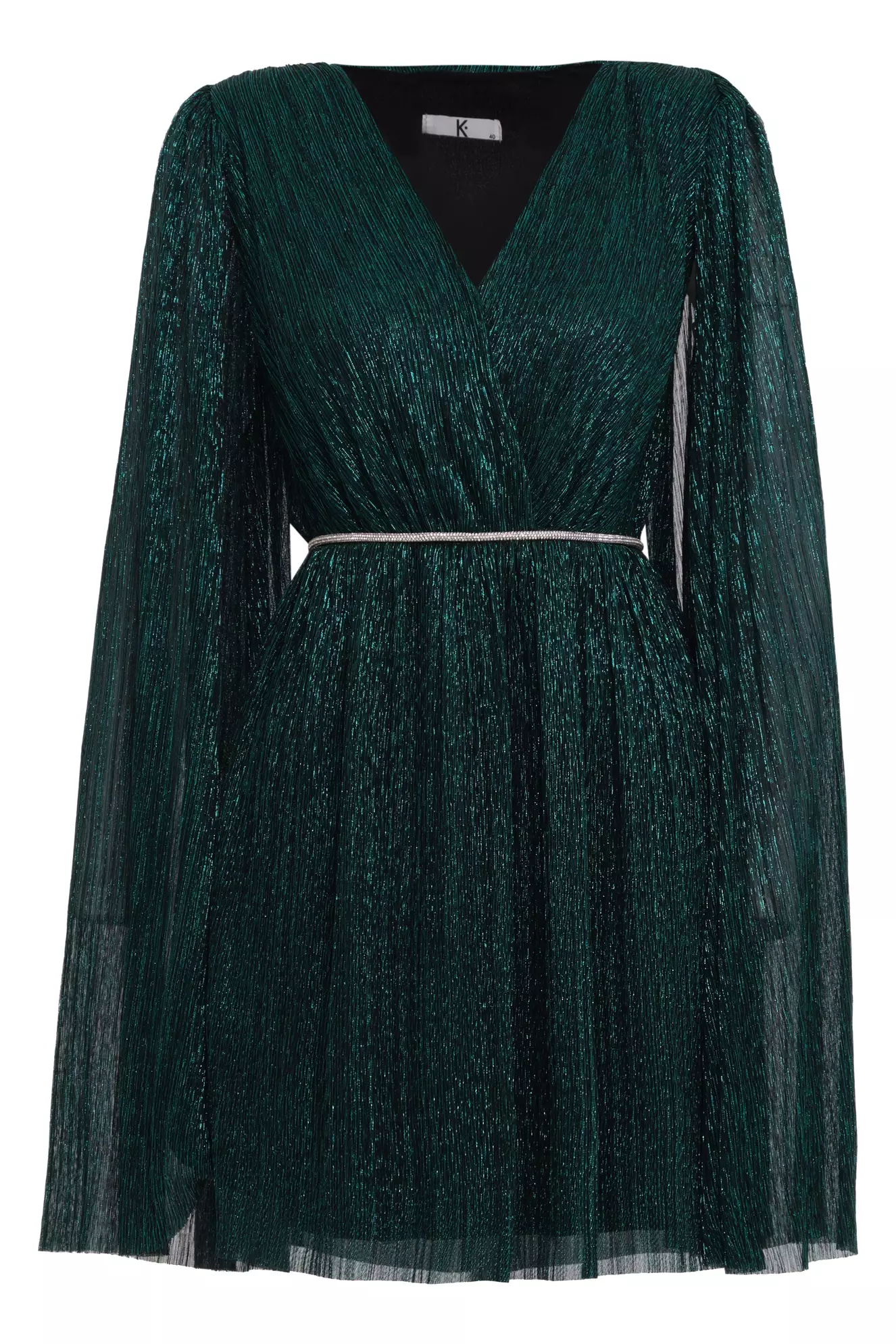 Green Wowen Long Sleeve Mini Dress