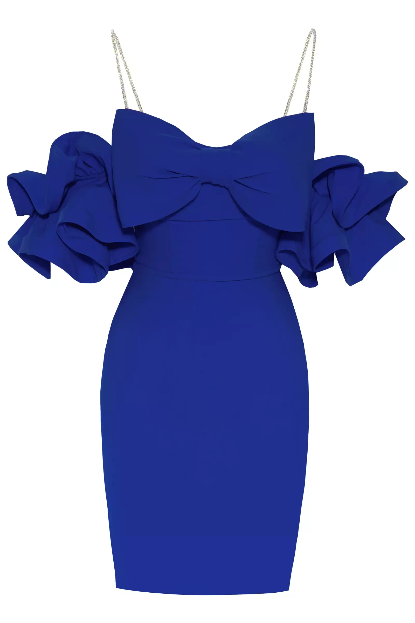 Navy Blue Crepe Sleeveless Mini Dress
