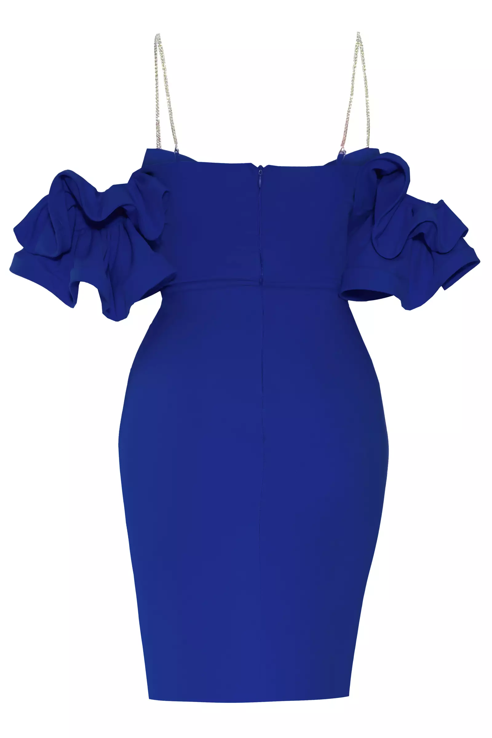 Navy Blue Crepe Sleeveless Mini Dress