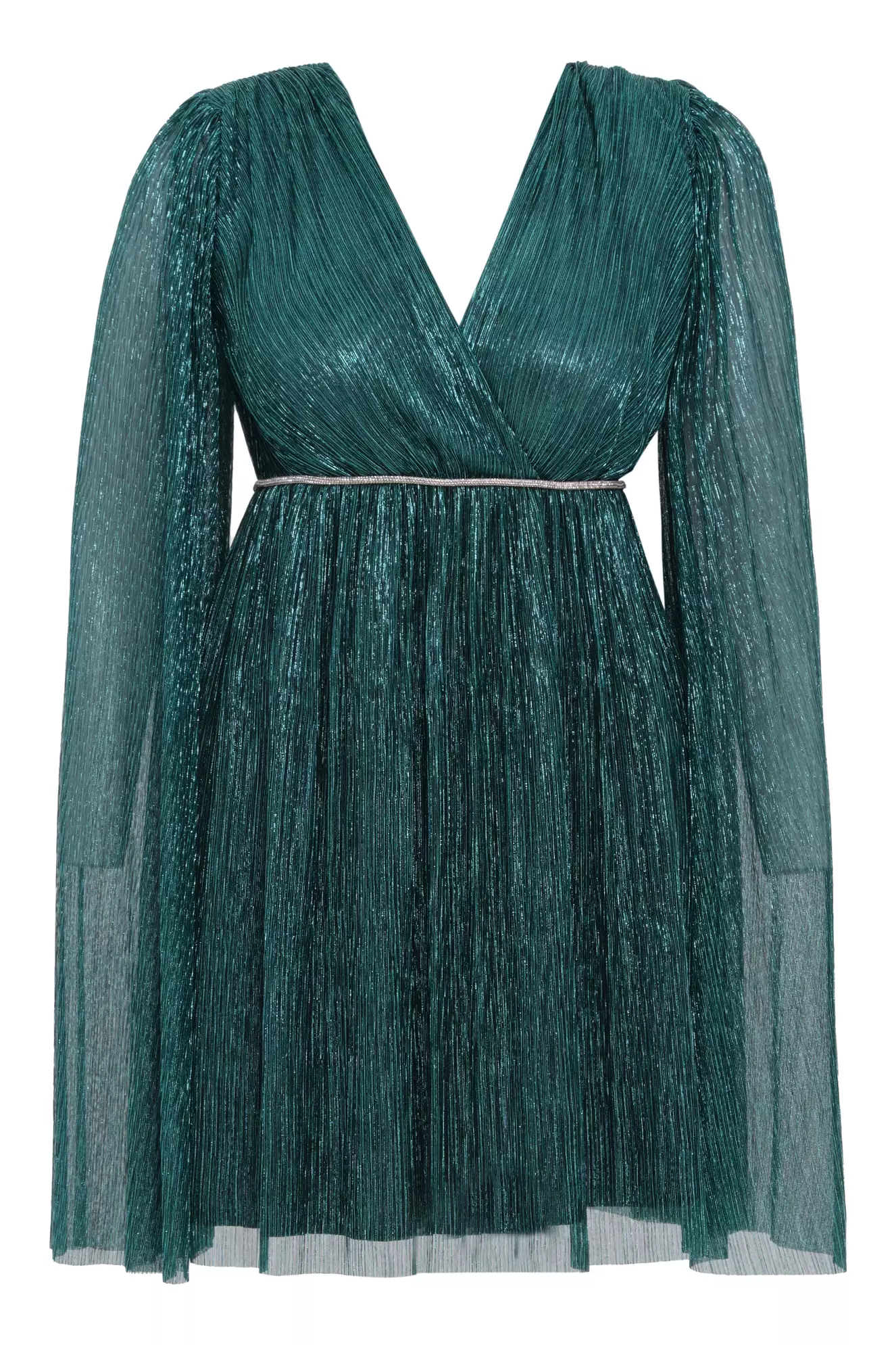 Green Plus Size Moonlight Long Sleeve Mini Dress