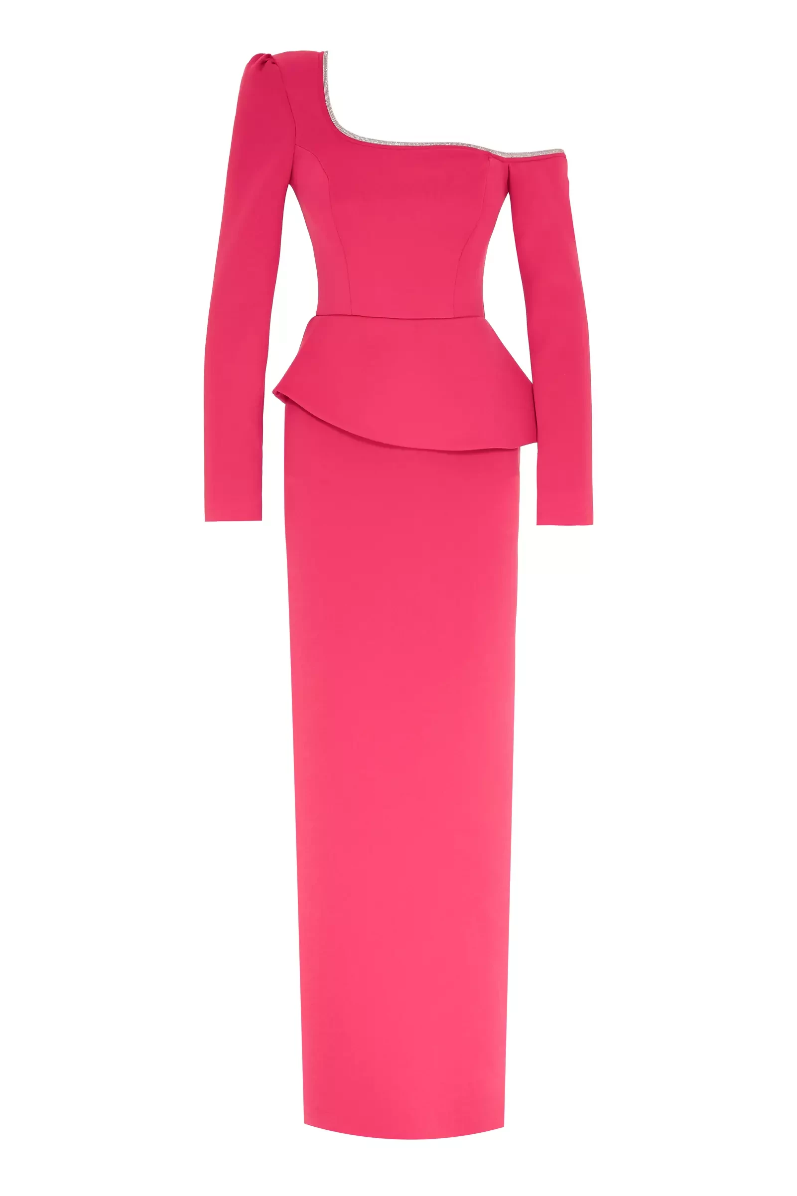 Fuchsia Dokuma Long Sleeve Maxi Dress