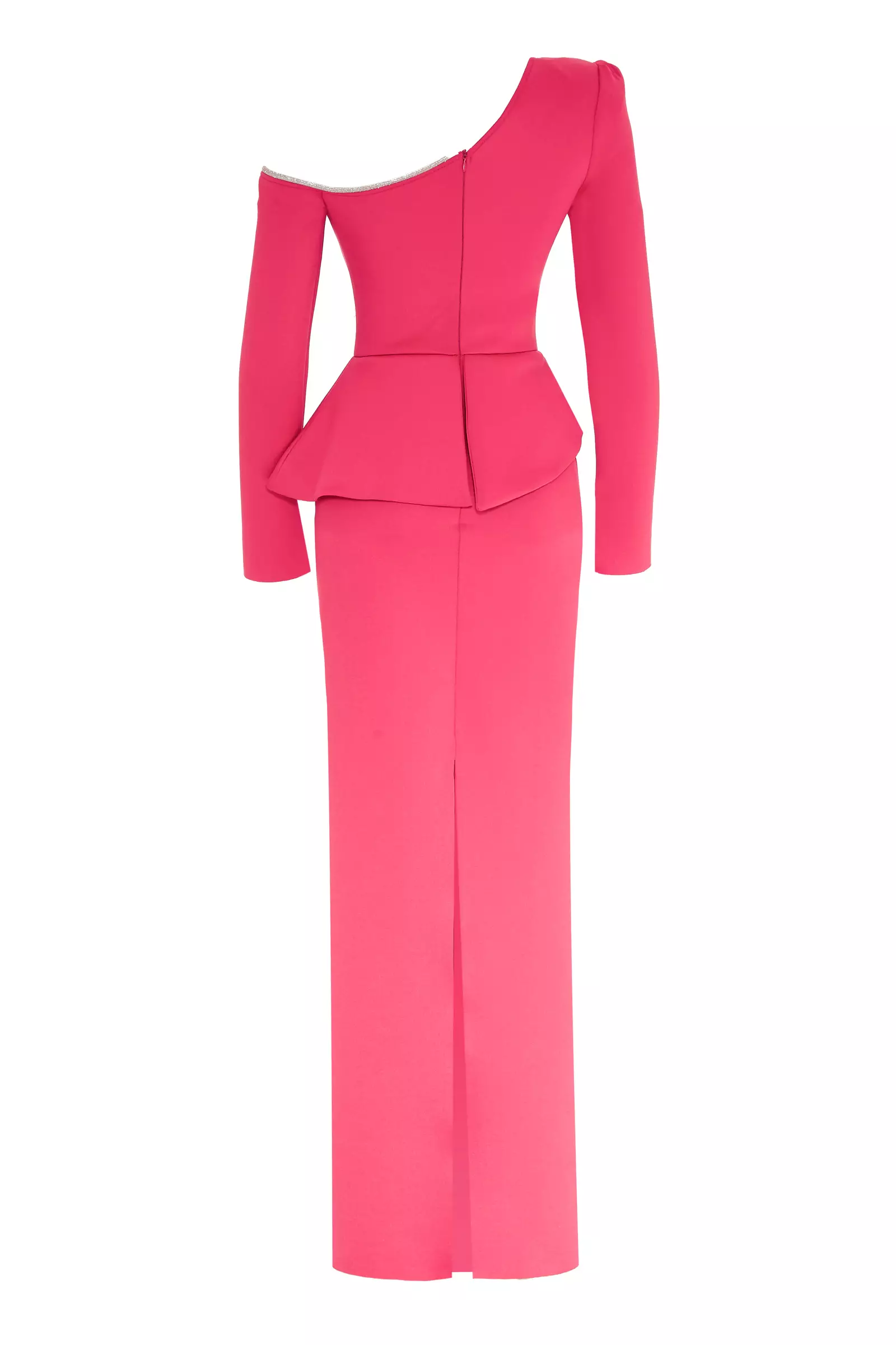 Fuchsia Dokuma Long Sleeve Maxi Dress