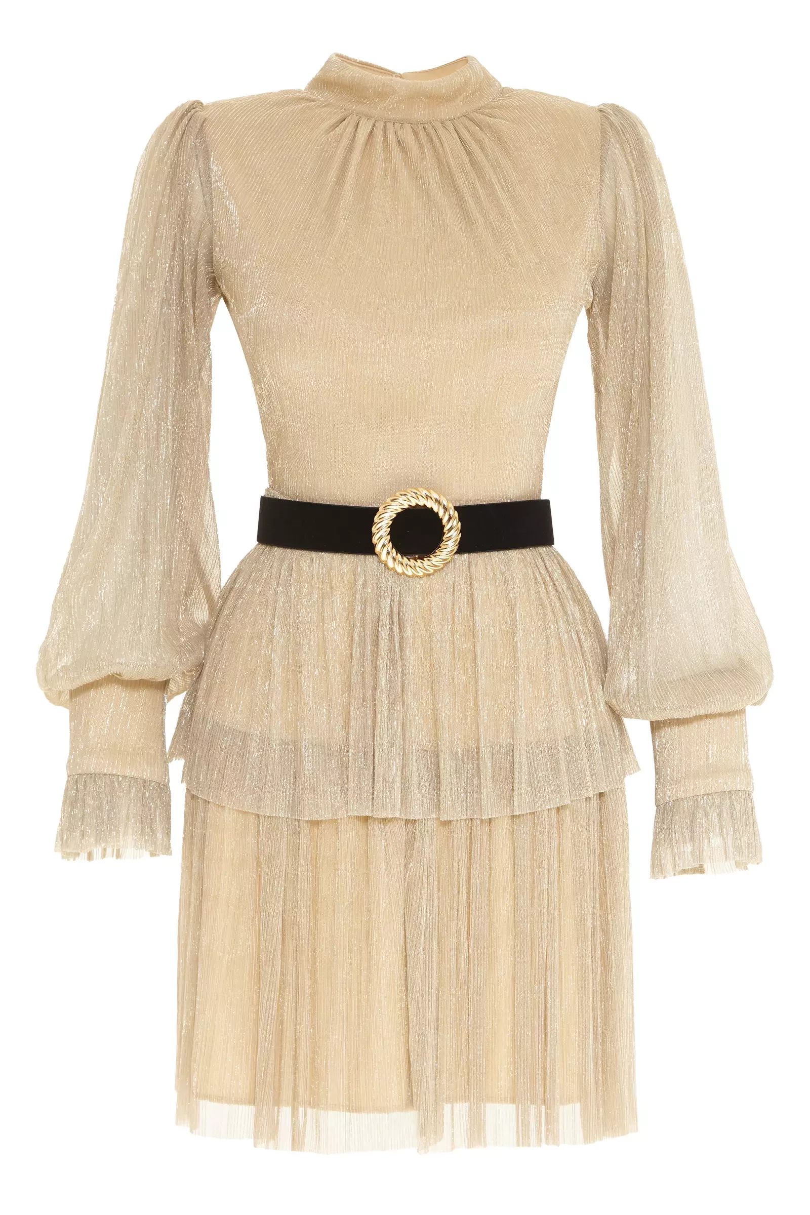 Gold Moonlight Long Sleeve Mini Dress