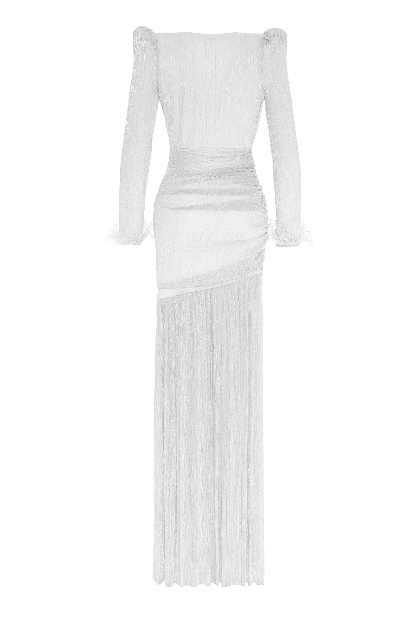 Silver Moonlight Long Sleeve Maxi Dress
