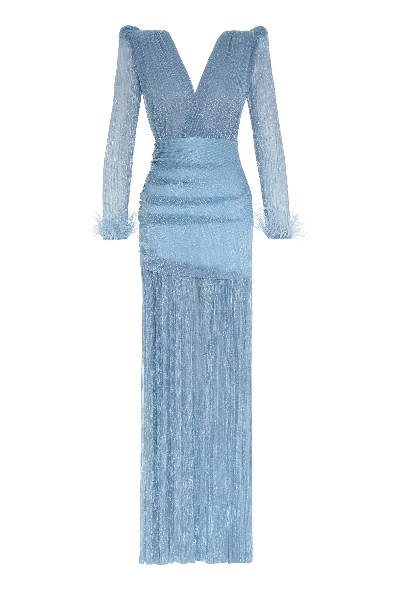 Blue Moonlight Long Sleeve Maxi Dress