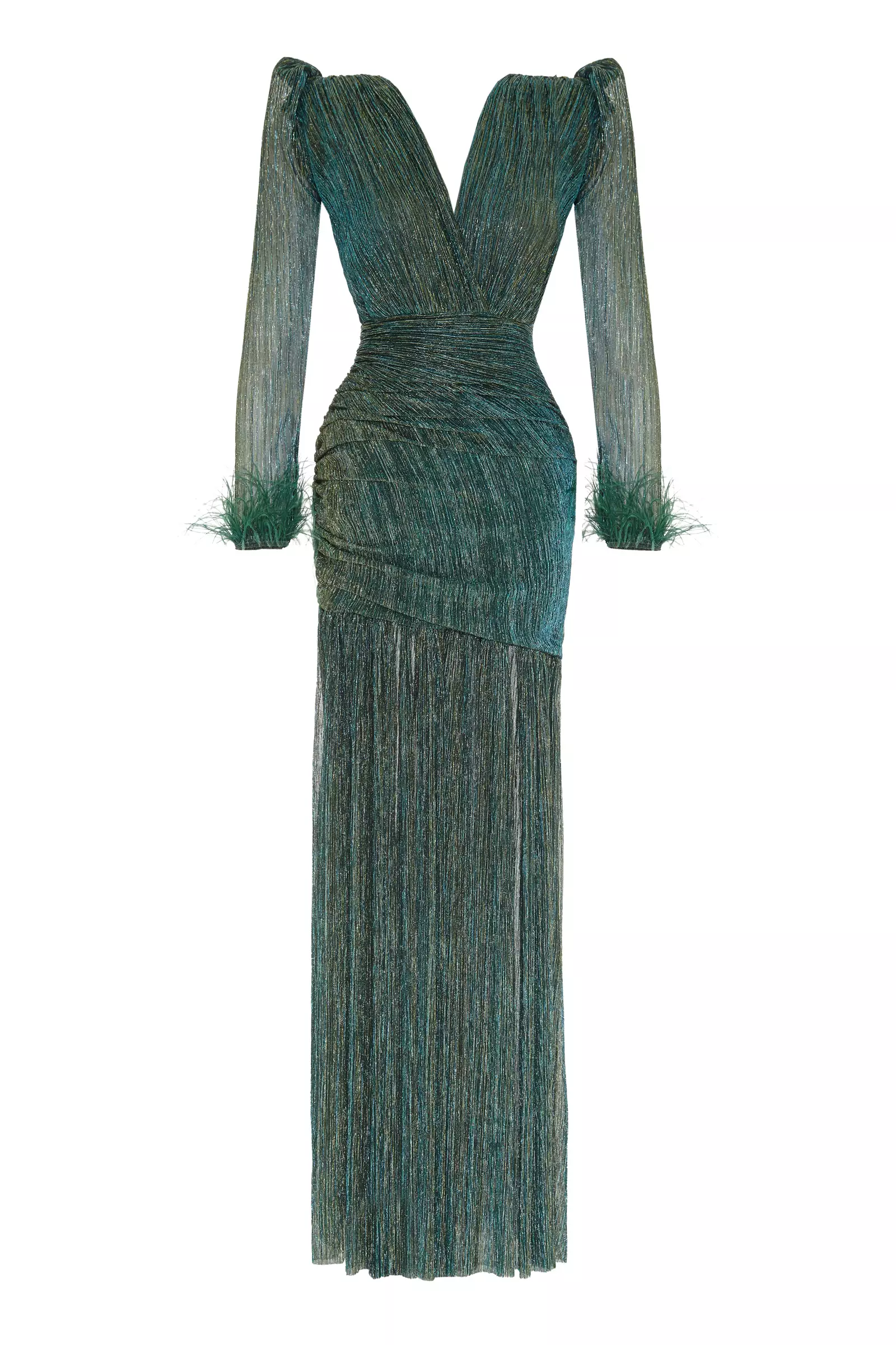 Green Moonlight Long Sleeve Maxi Dress