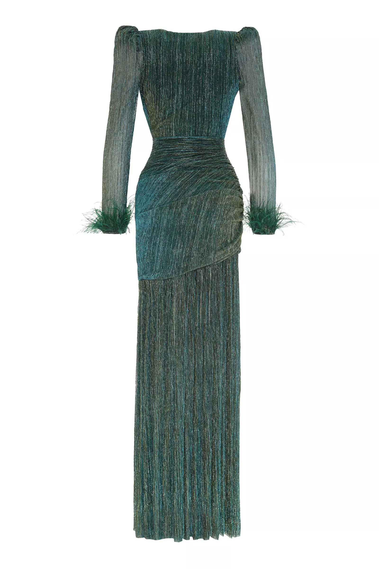 Green Moonlight Long Sleeve Maxi Dress