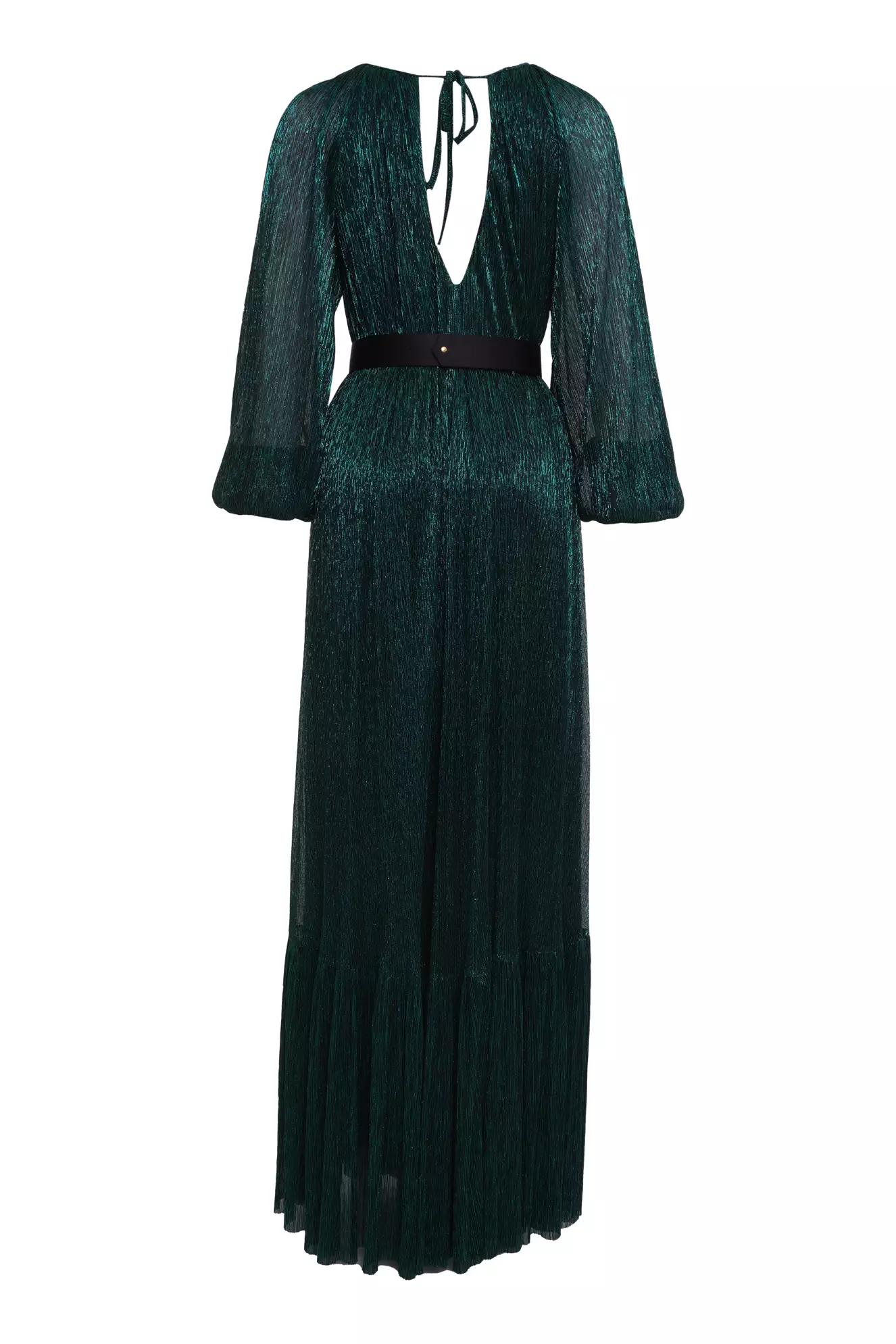 Green Sparky Long Sleeve Long Dress