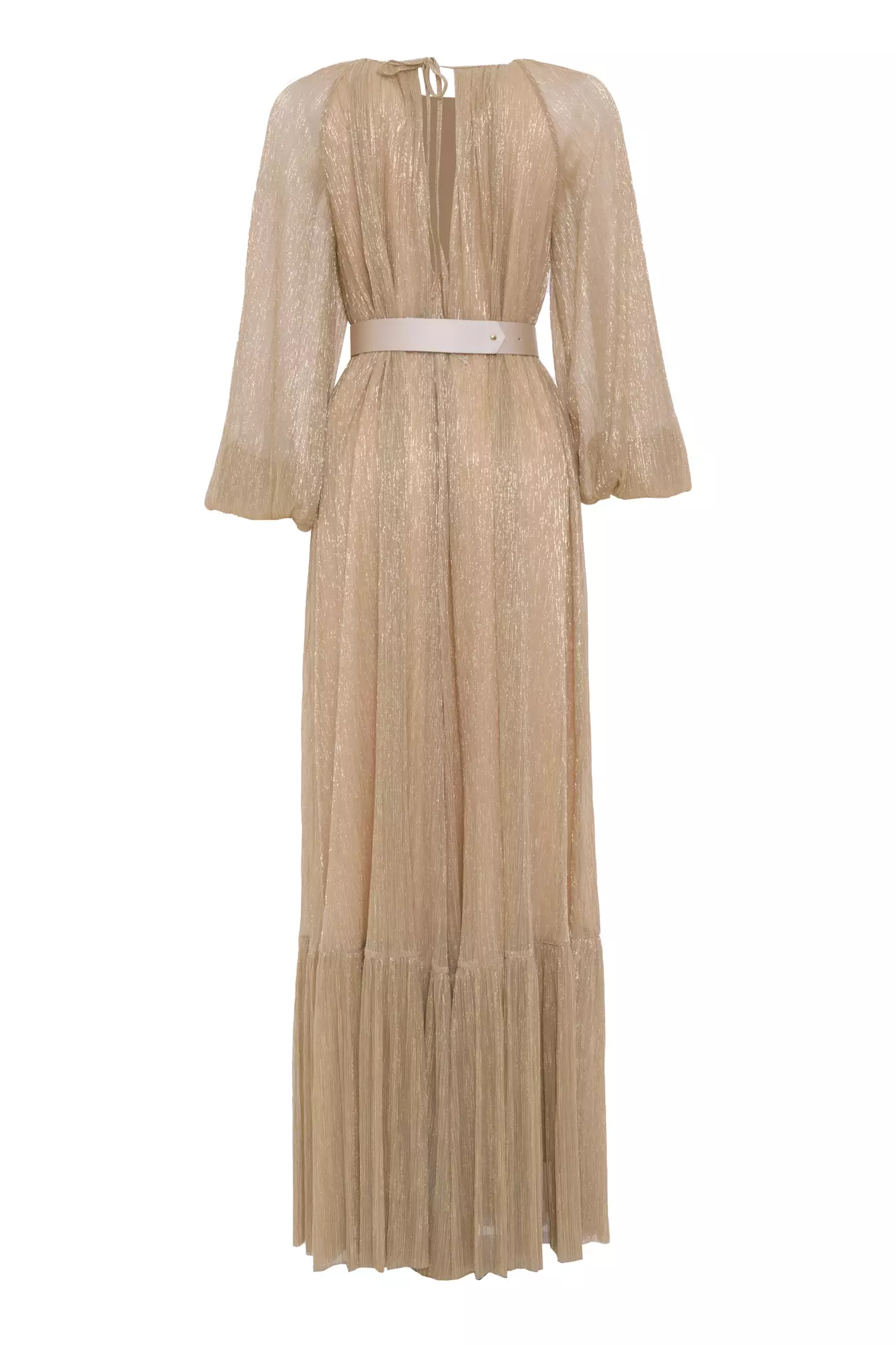 Gold Sparky Long Sleeve Long Dress