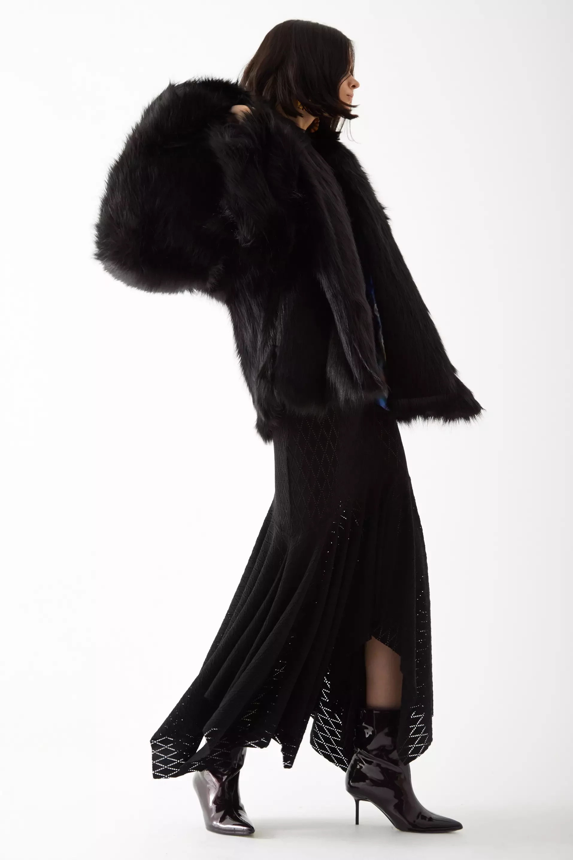 Black G.O.A.T Long Sleeve Midi Coat