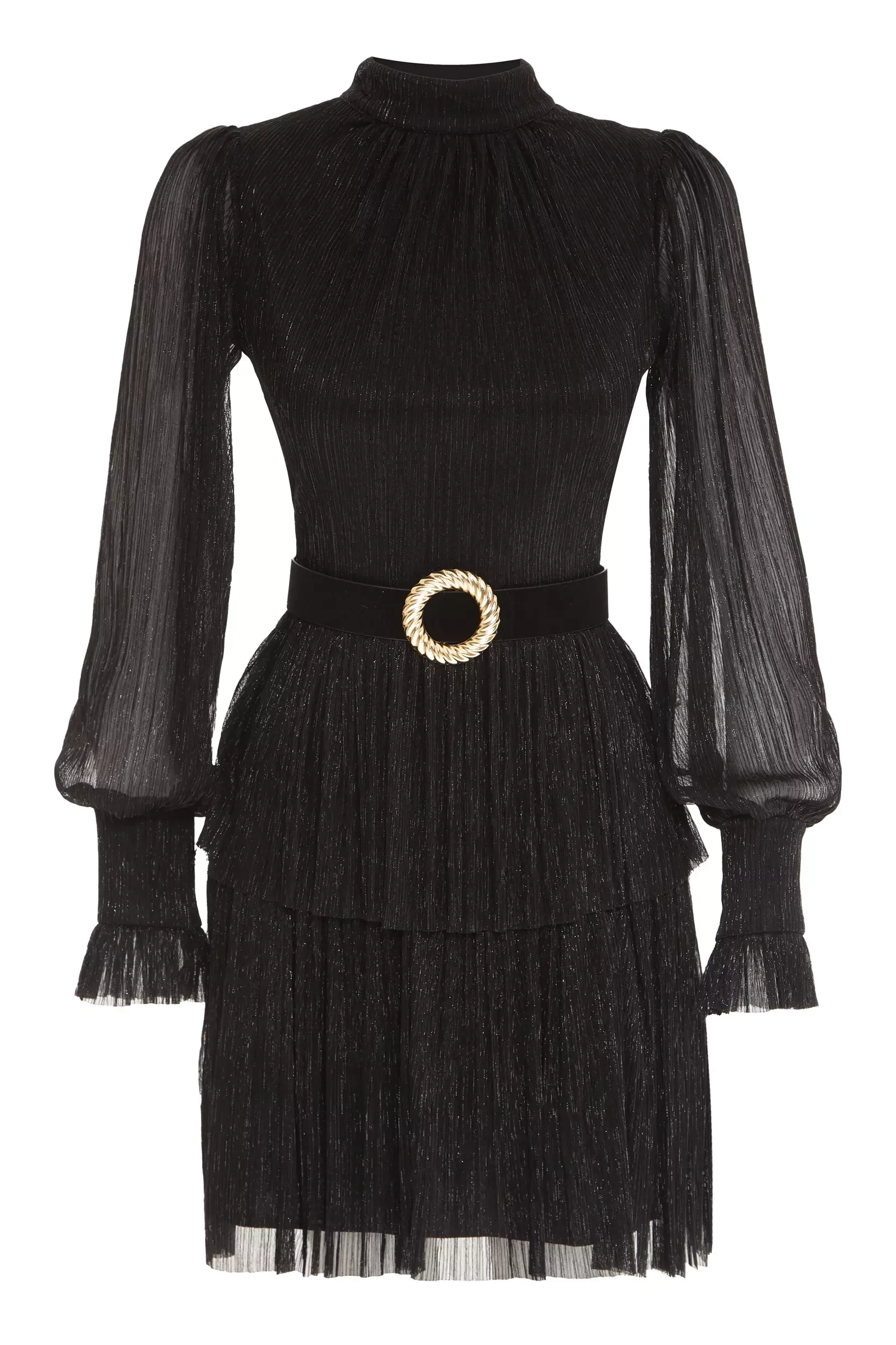 Black Moonlight Long Sleeve Mini Dress