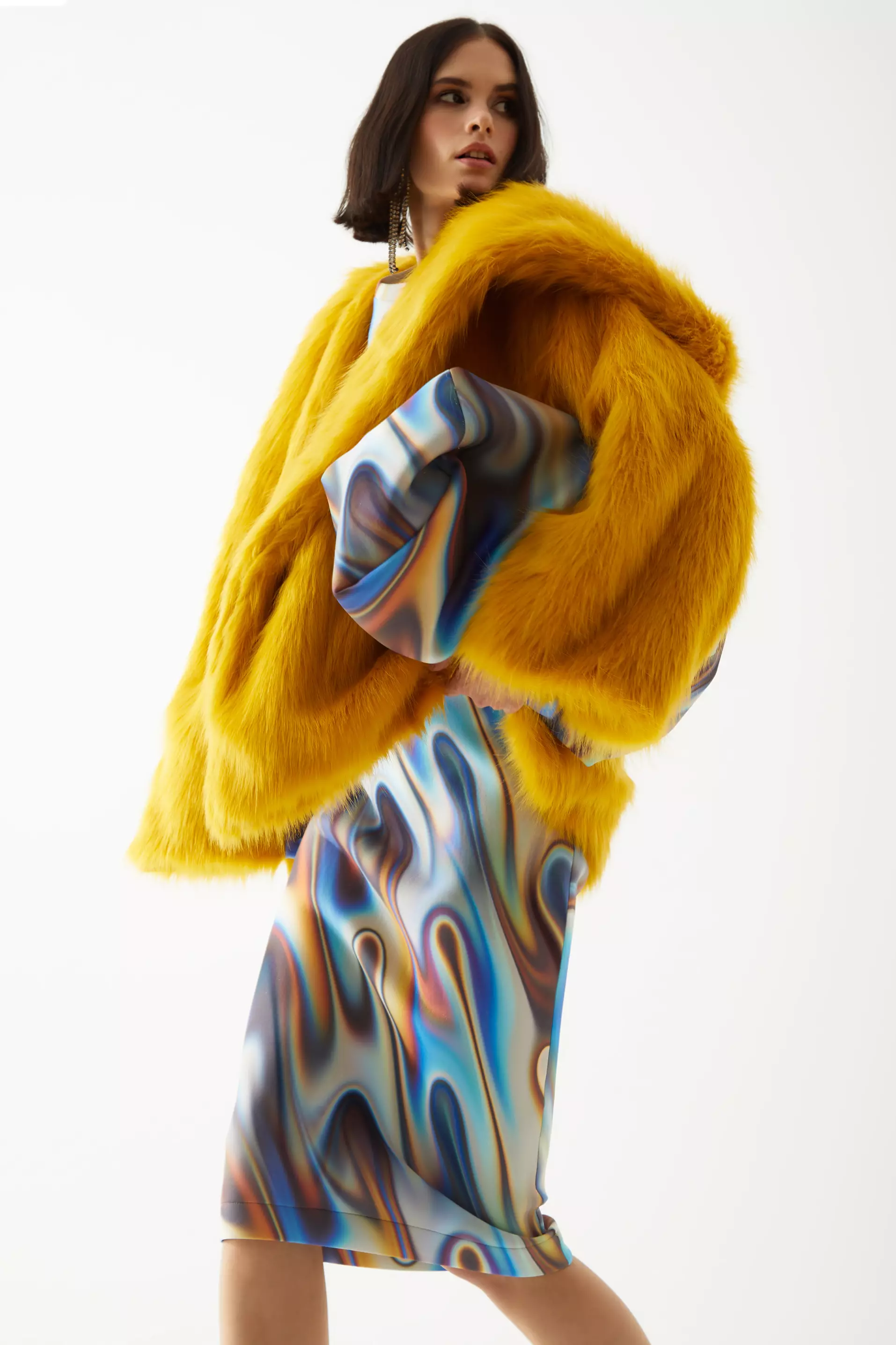 Printed Dalgic Long Sleeve Maxi Dress