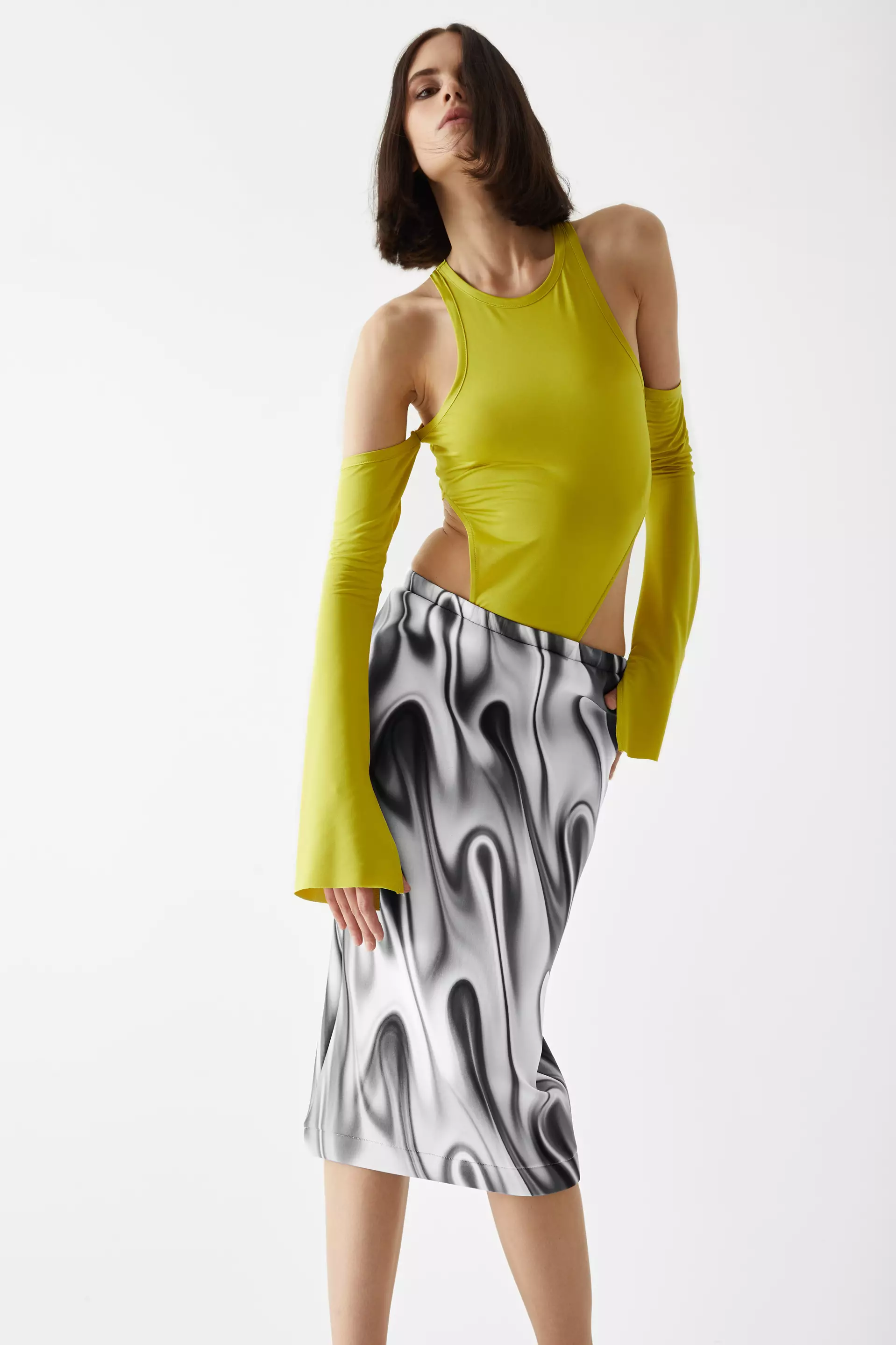 Printed Dalgic Midi Skirt