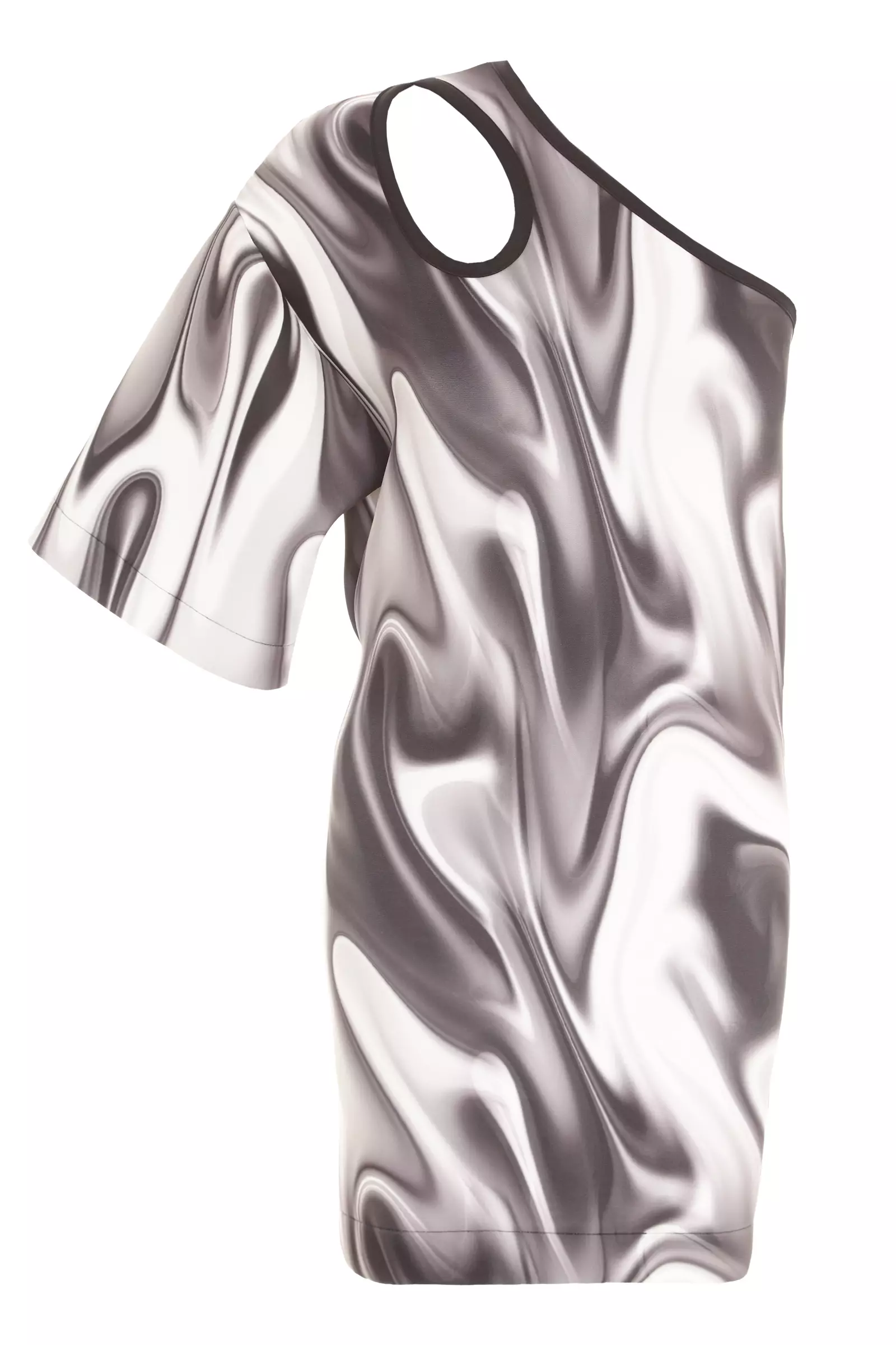 Printed Dalgic One Arm Mini Dress