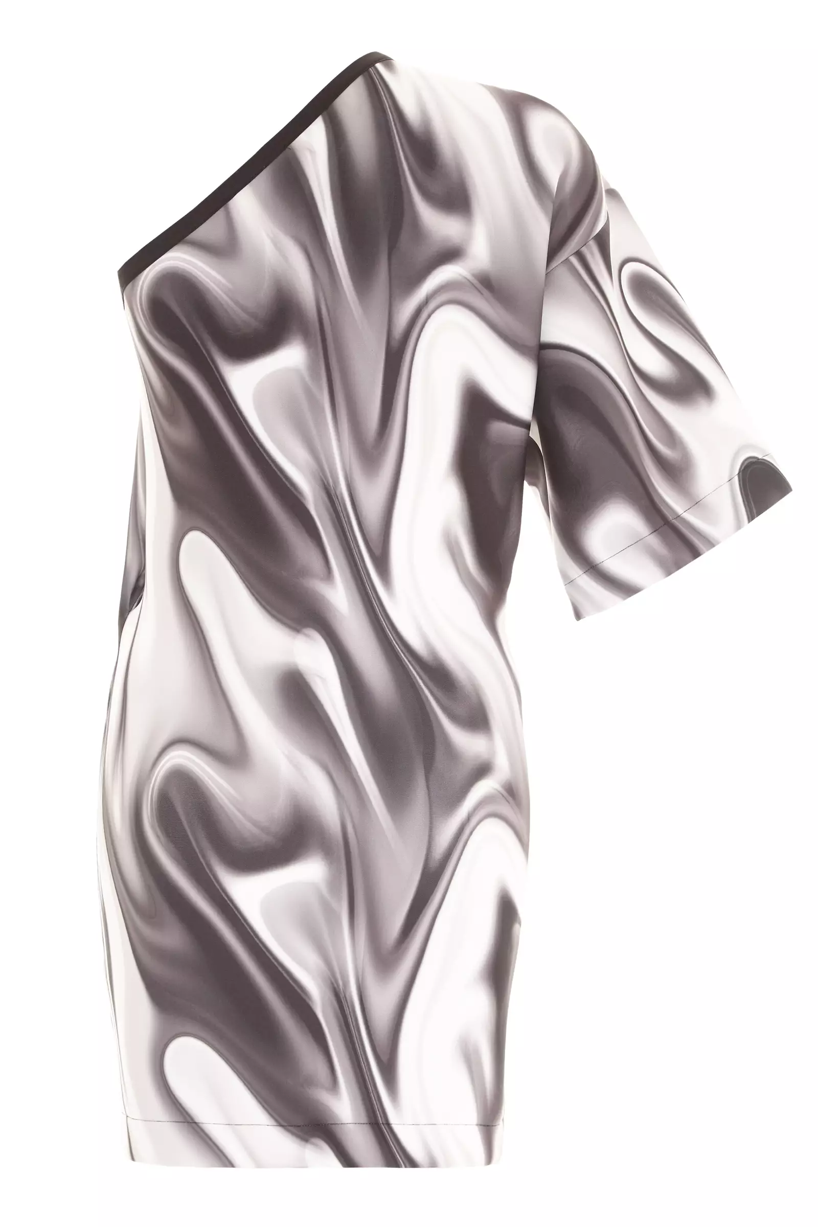 Printed Dalgic One Arm Mini Dress