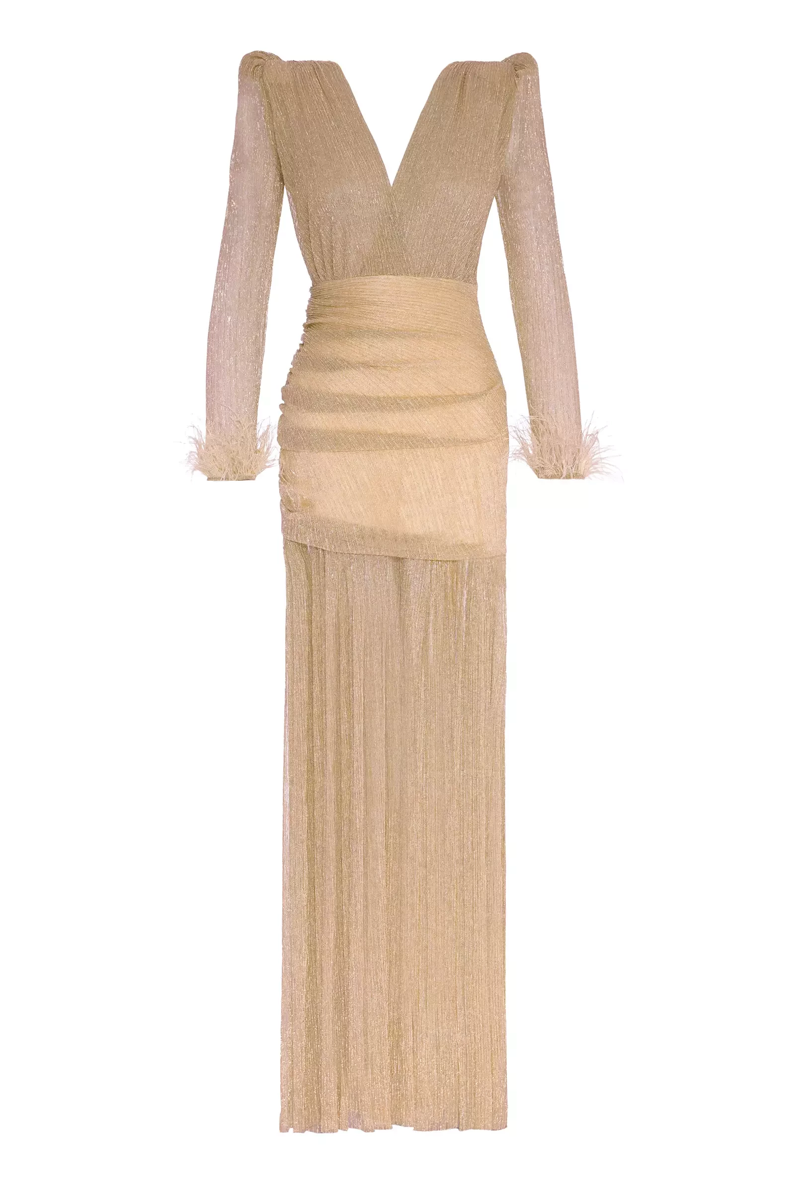 Gold Moonlight Long Sleeve Maxi Dress