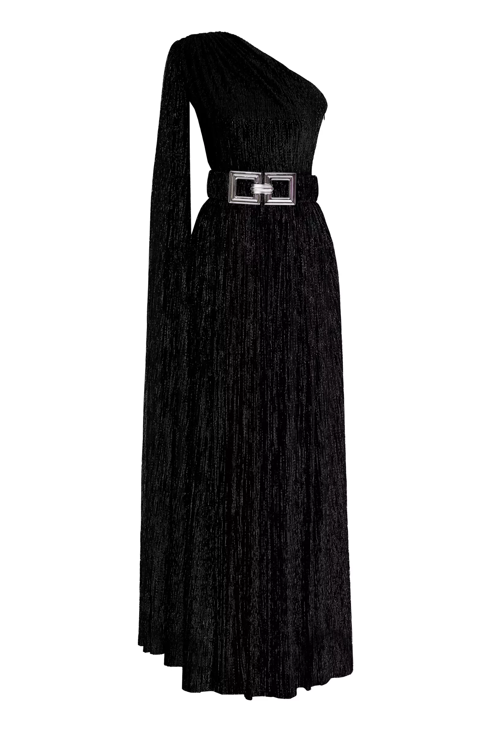 Black Moonlight One Arm Maxi Dress