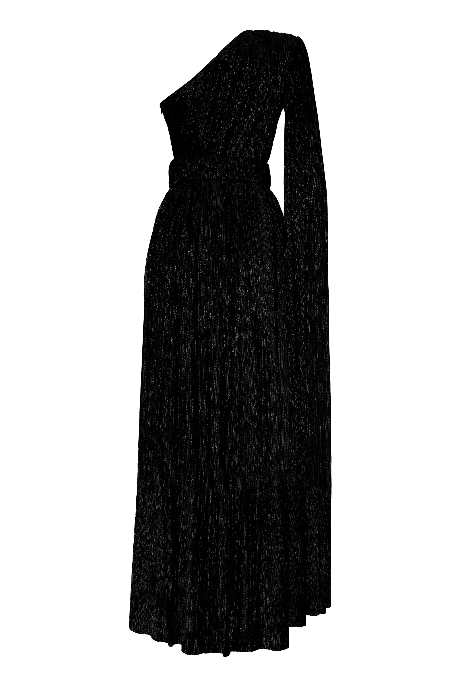 Black Moonlight One Arm Maxi Dress