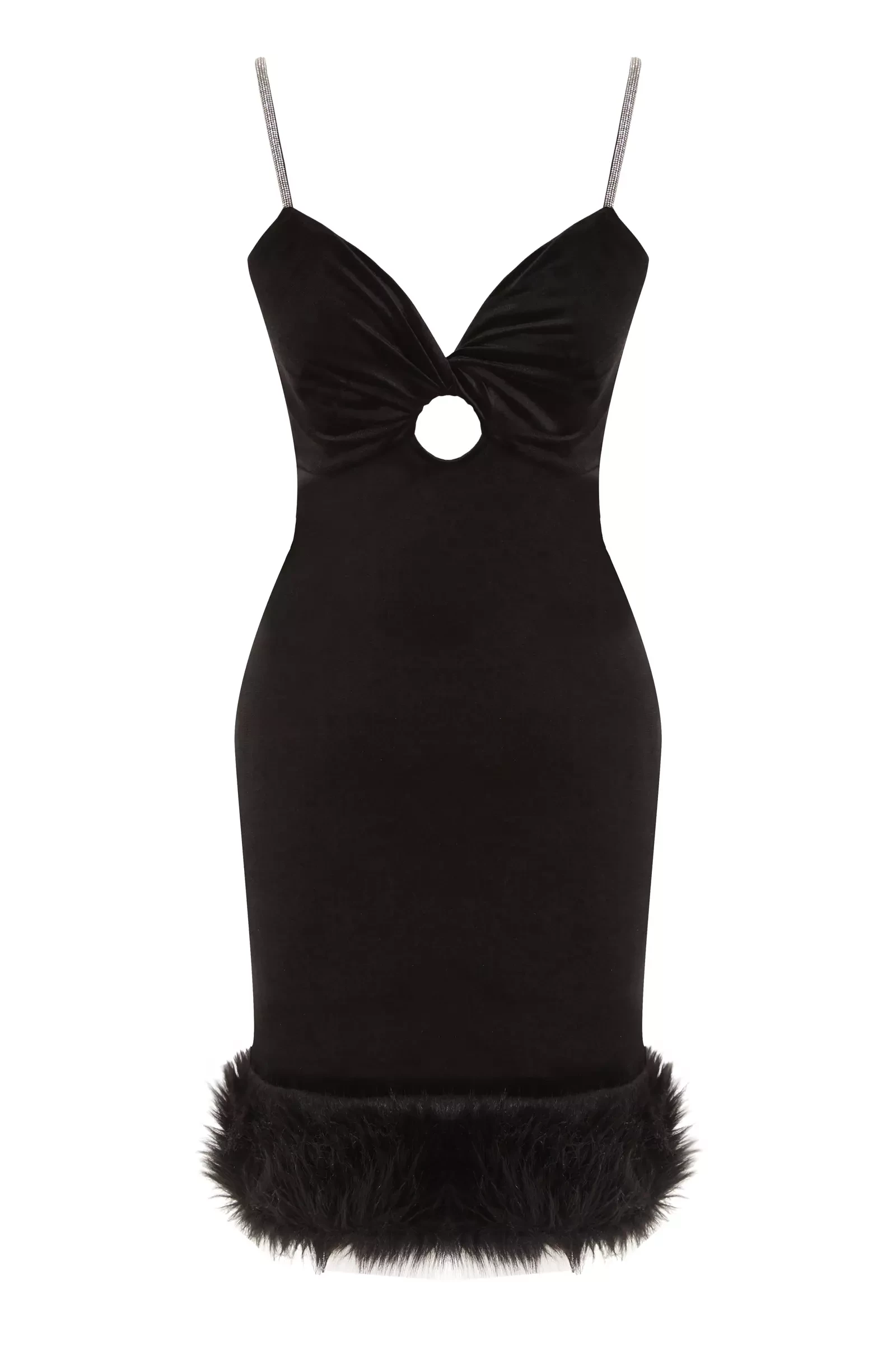 Black velvet sleeveless mini dress