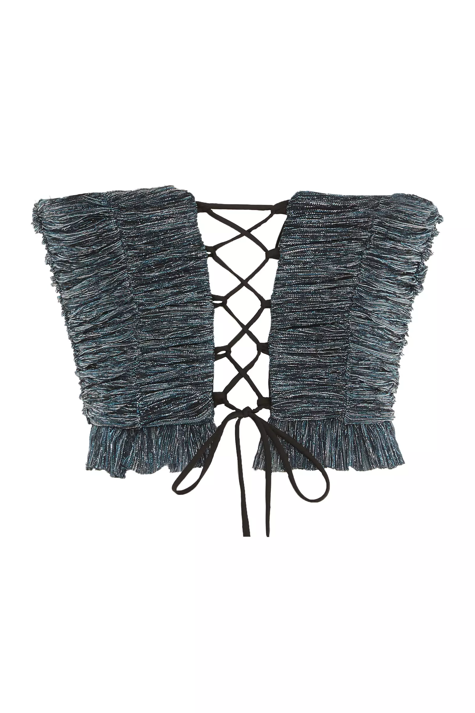 Oil Moonlight Strapless Mini Shirt
