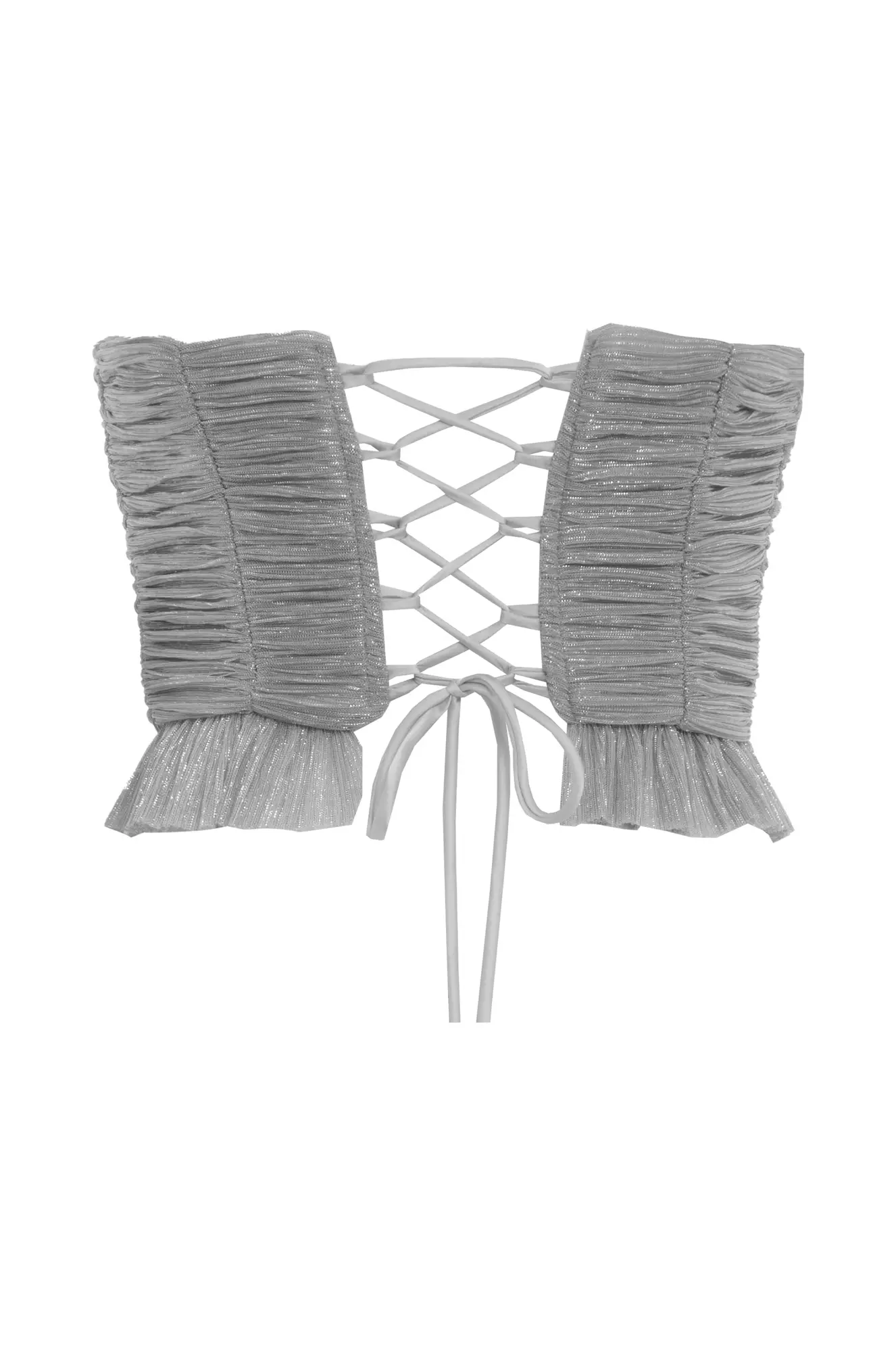 Silver Moonlight Strapless Mini Shirt