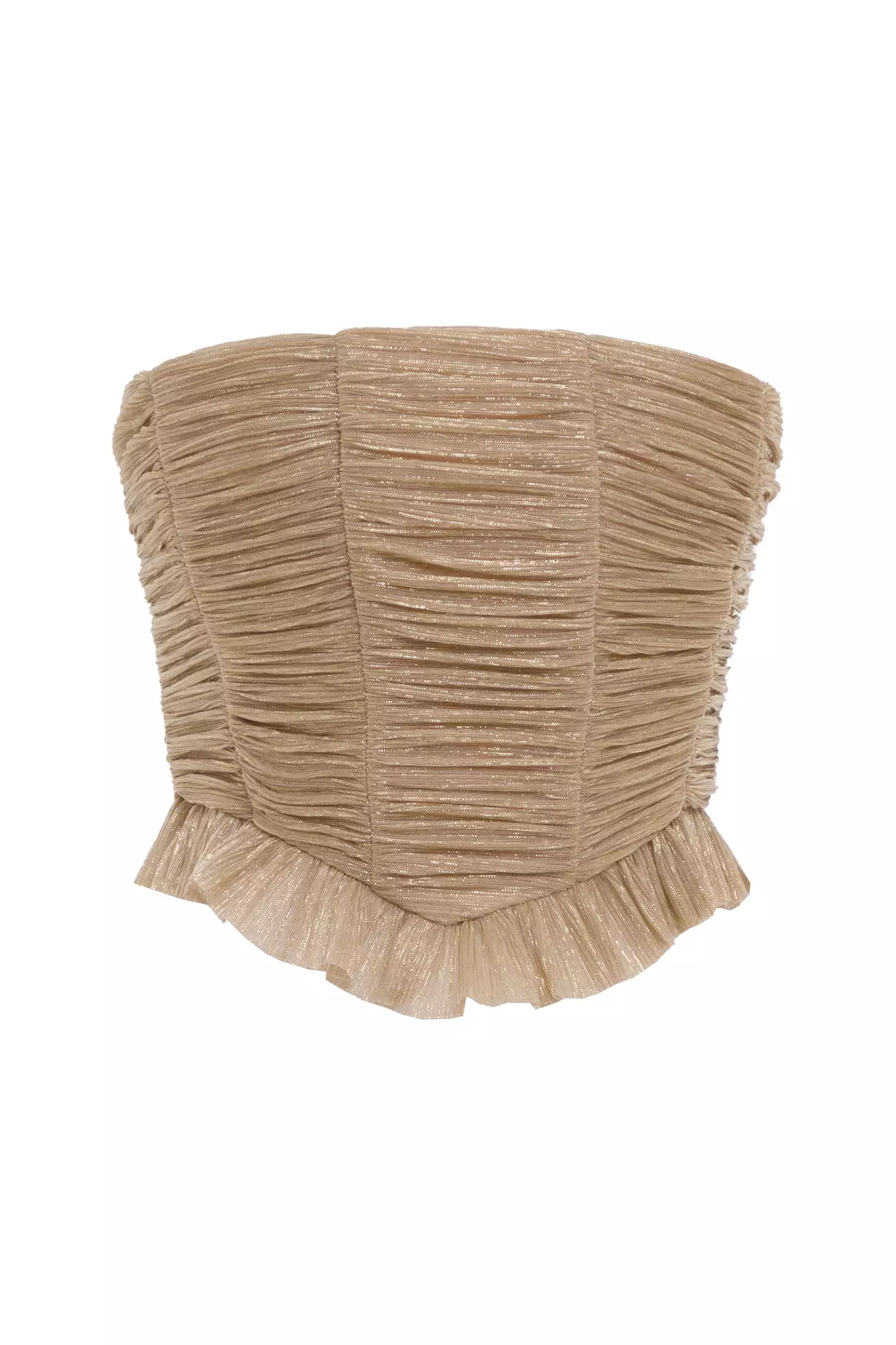 Gold Moonlight Strapless Mini Shirt
