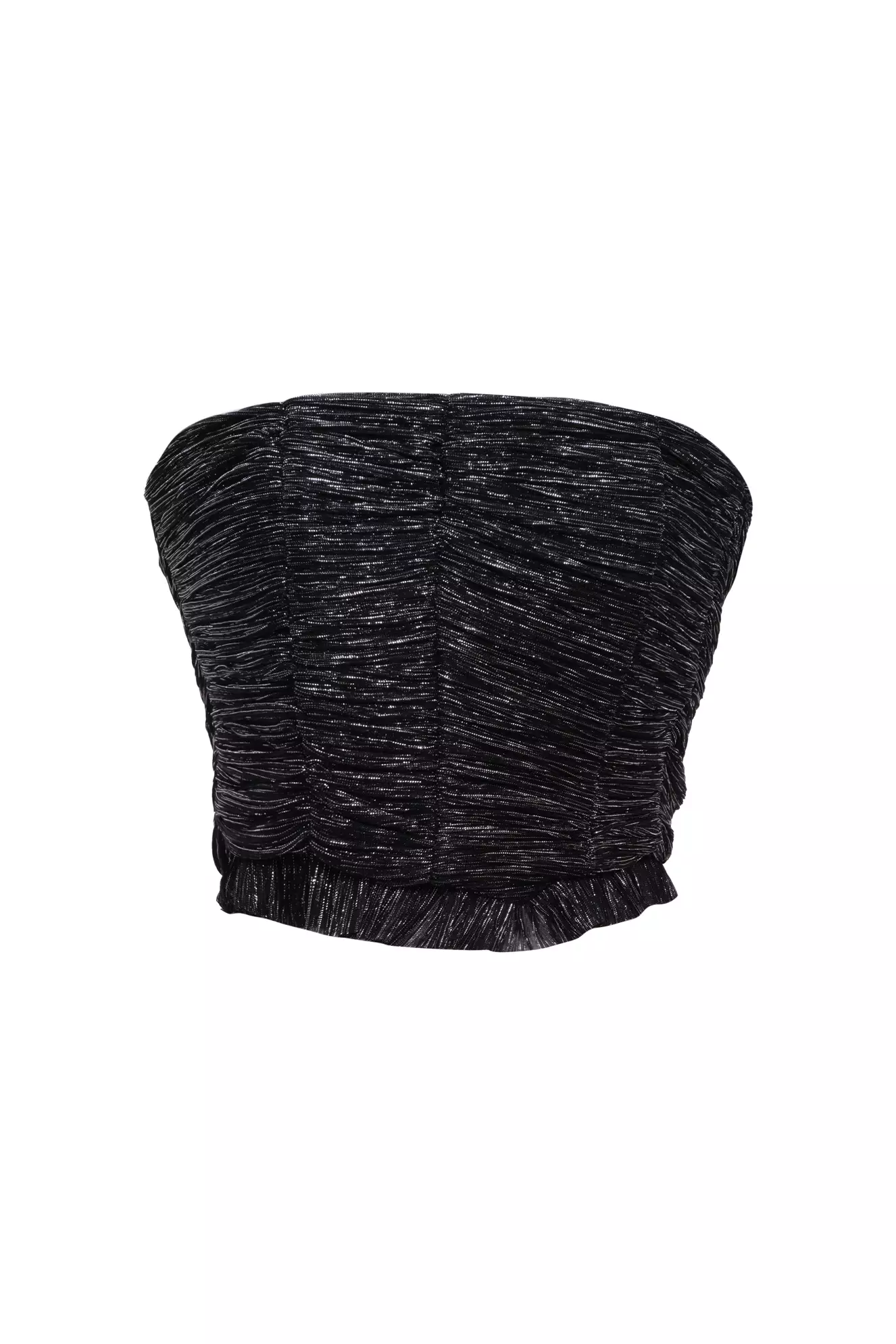 Siyah Gümüş Moonlight Strapless Mini Shirt