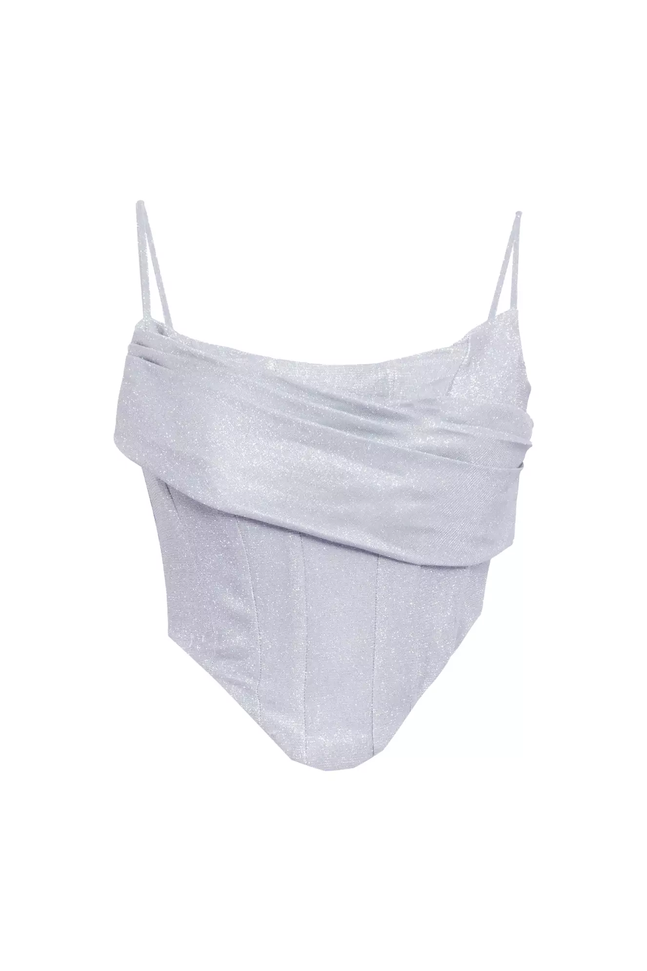 Silver Glare Strapless Mini Shirt