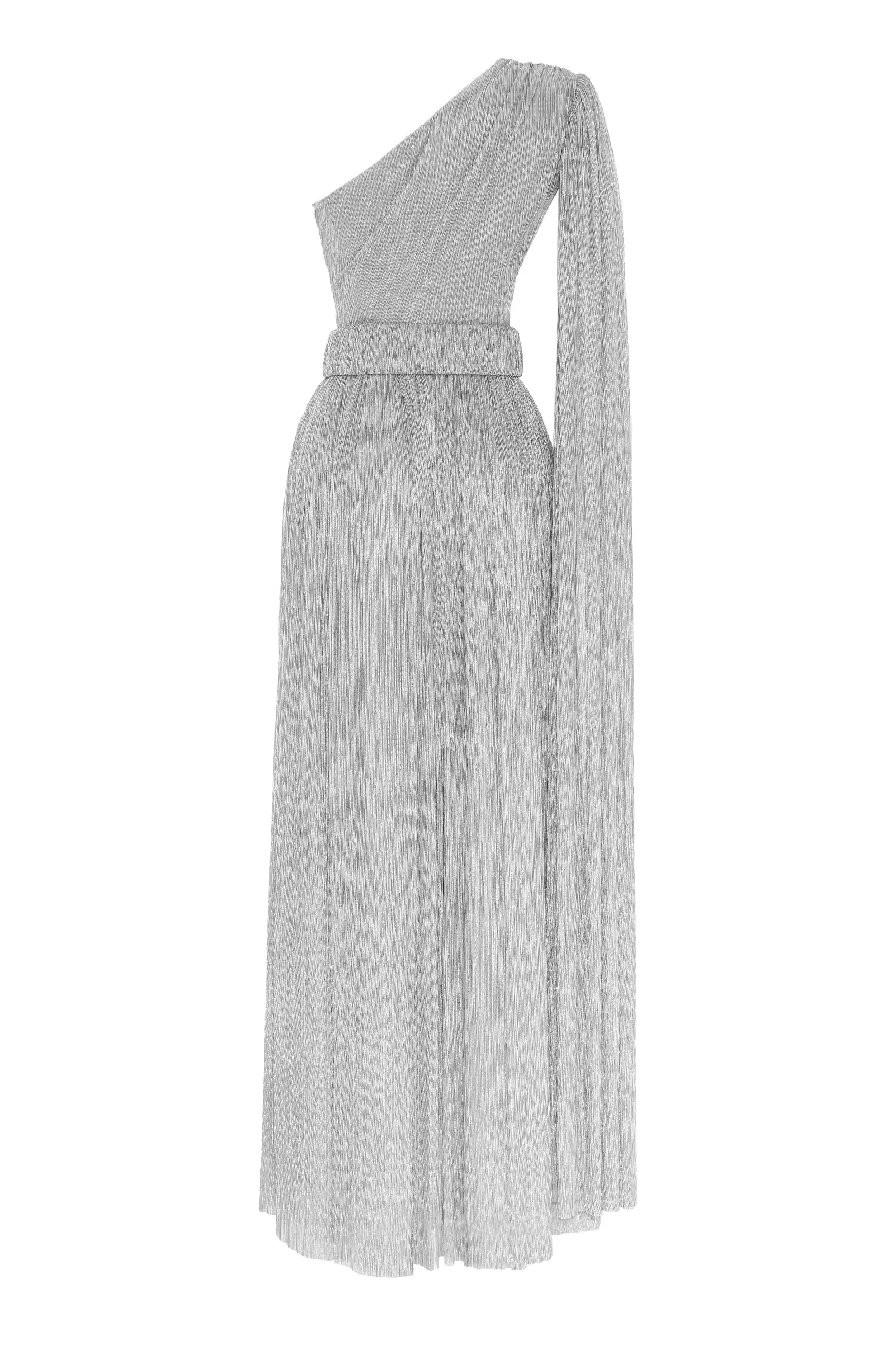 Silver Plus Size Moonlight One Arm Maxi Dress